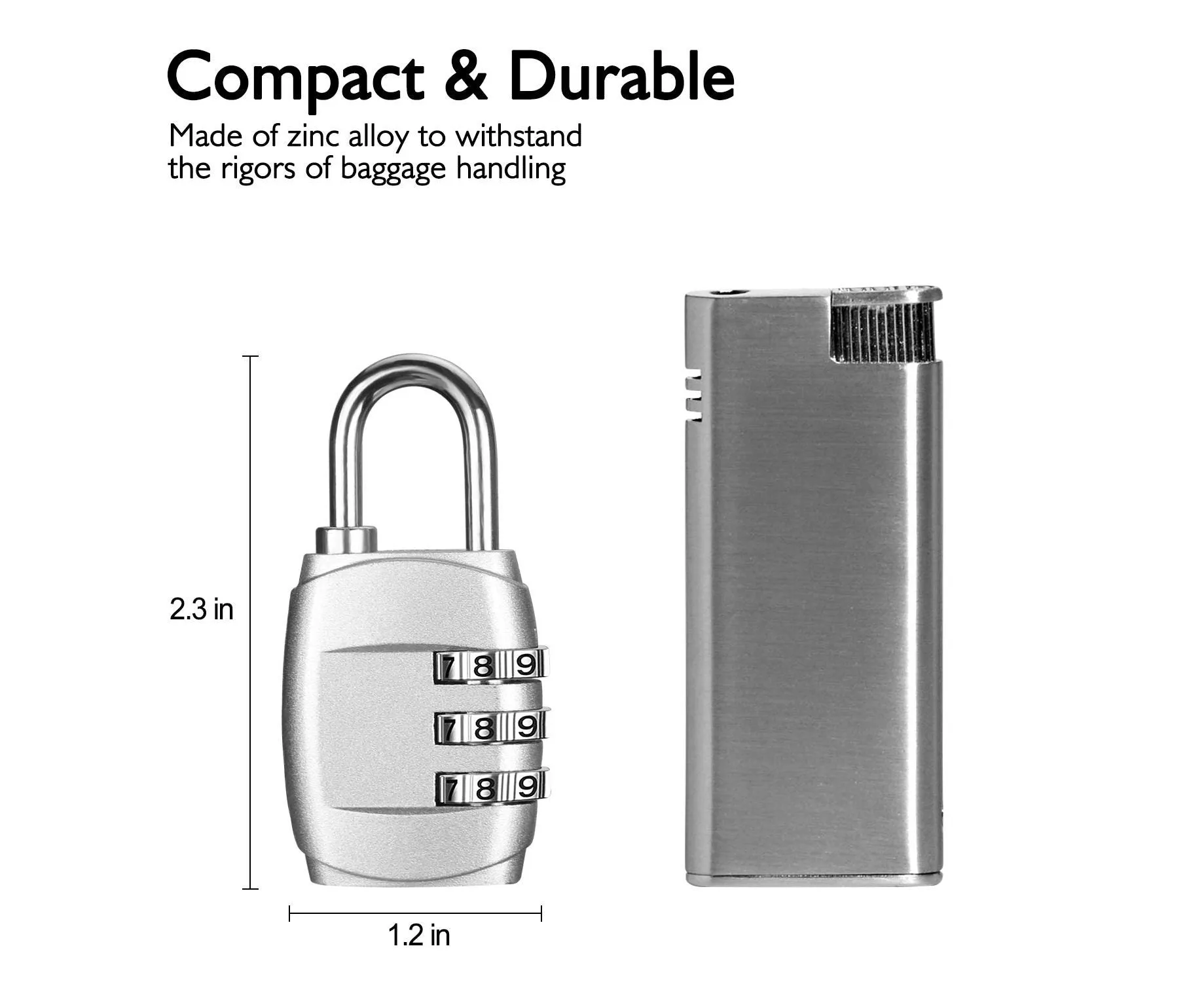 4 Pack Luggage Locks - Combination Padlock With 3-Digit Codes - Alloy Body