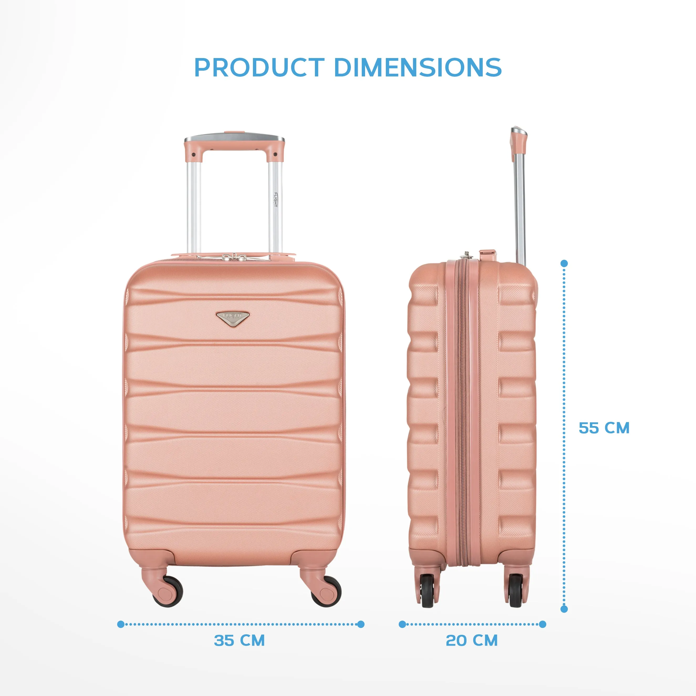 55x35x20 Lightweight 4 Wheel ABS Hard Case Suitcases Cabin Carry On Hand Luggage