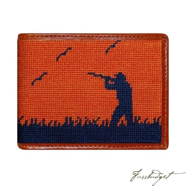 Bird Hunter Needlepoint Bi-Fold Wallet Final Sale