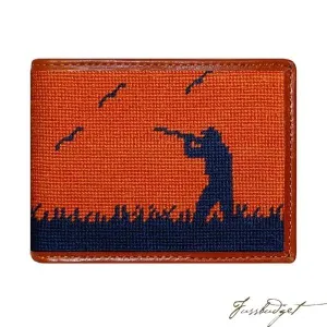 Bird Hunter Needlepoint Bi-Fold Wallet Final Sale