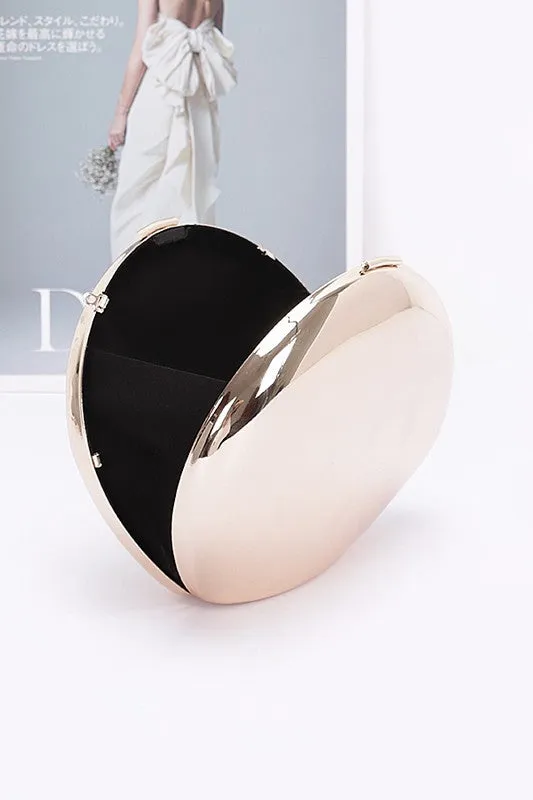 Chic Option Metal Gold Statement Clutch