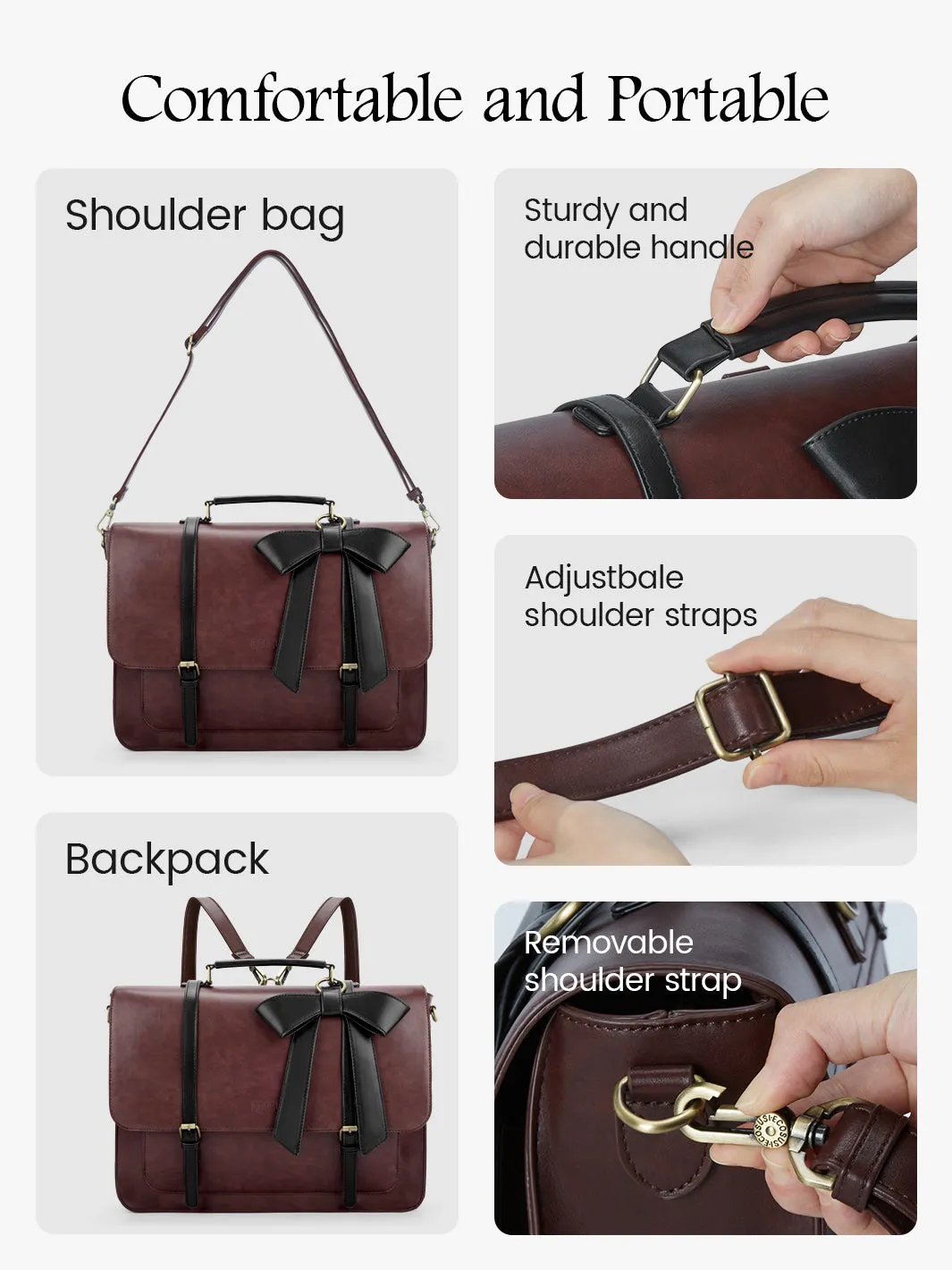 Cocoa Truffle Ecosusi Classic Bow Briefcase - Pink