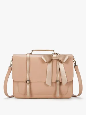 Cocoa Truffle Ecosusi Classic Bow Briefcase - Pink