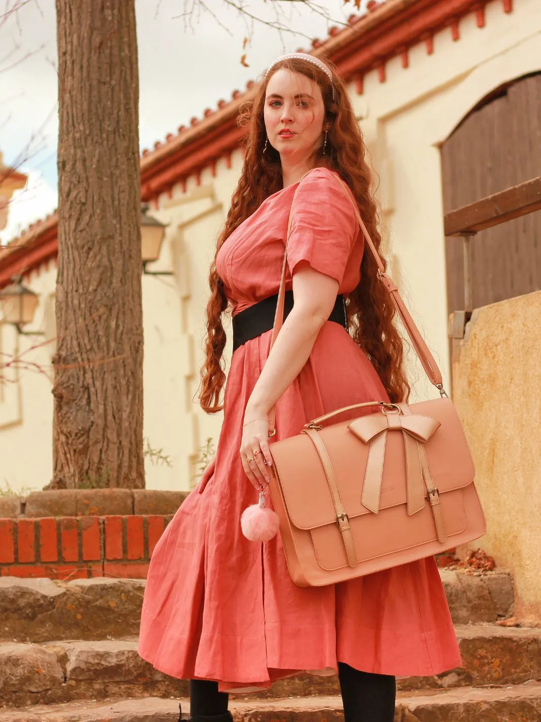 Cocoa Truffle Ecosusi Classic Bow Briefcase - Pink