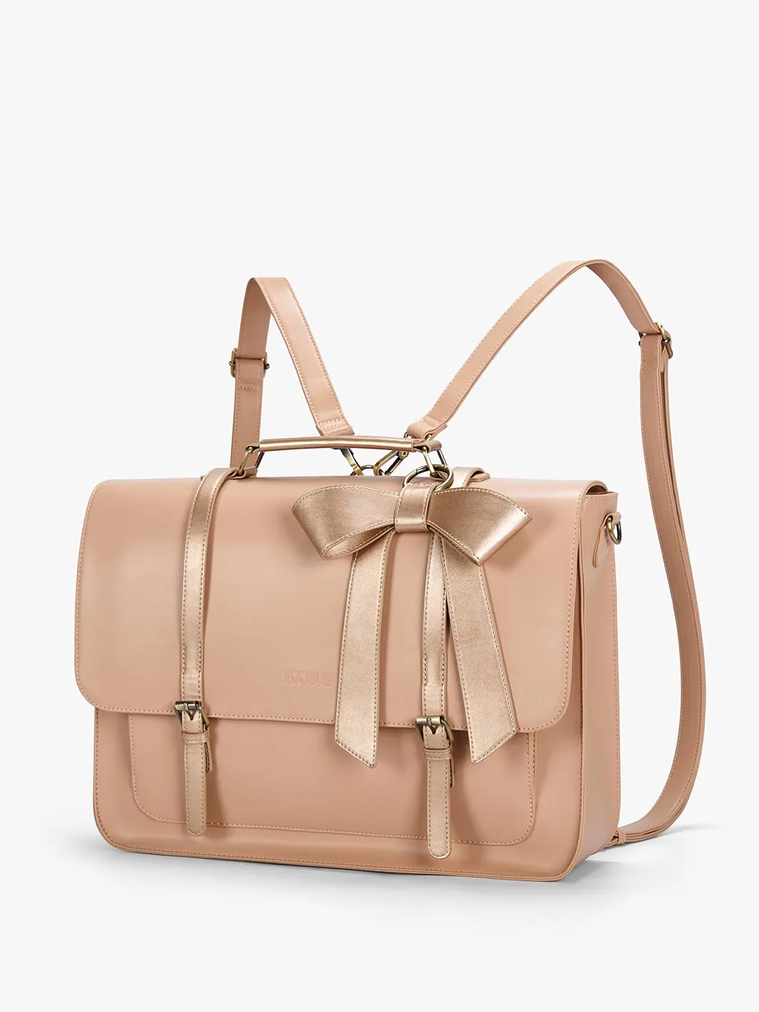 Cocoa Truffle Ecosusi Classic Bow Briefcase - Pink