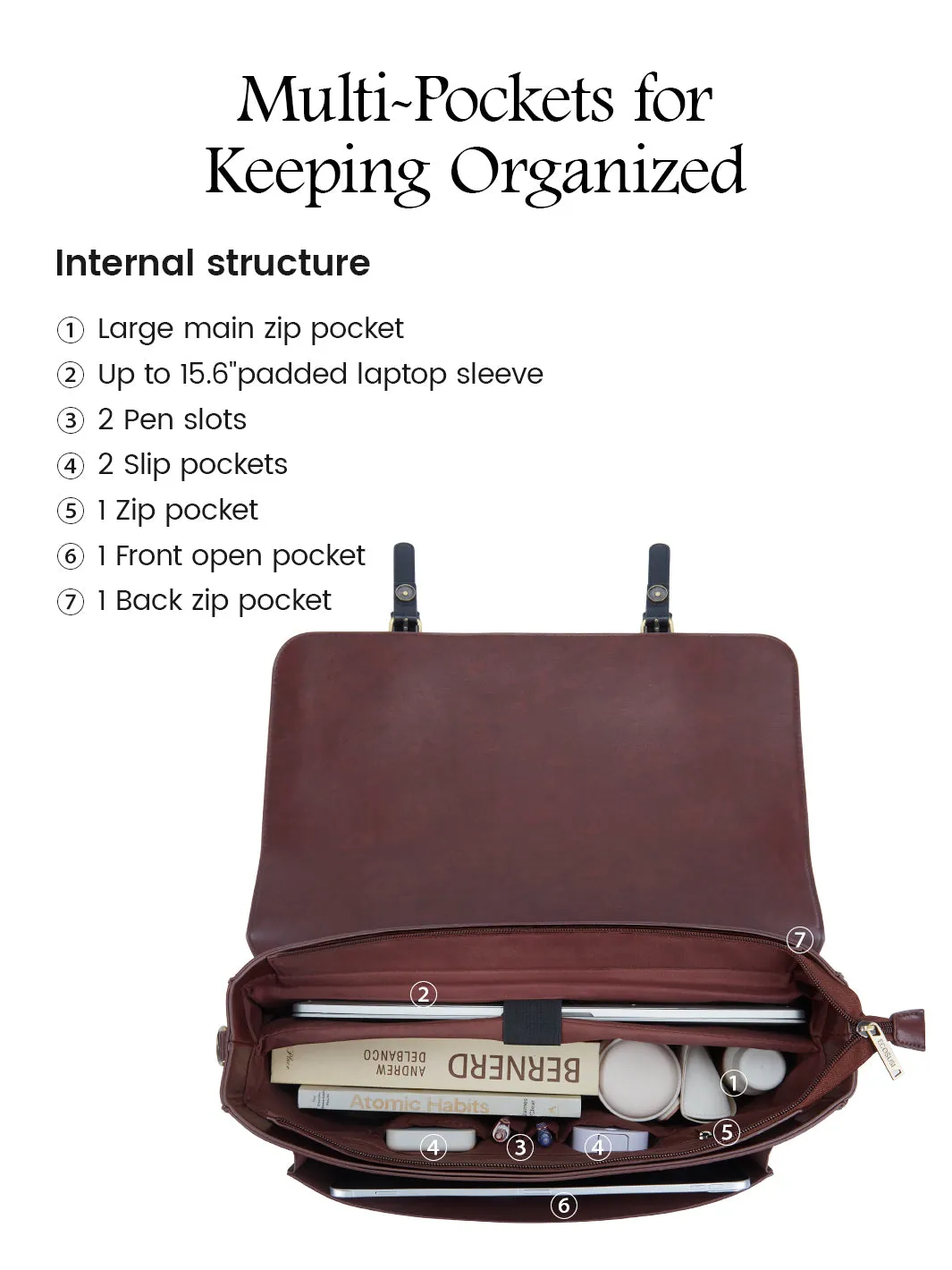 Cocoa Truffle Ecosusi Classic Bow Briefcase - Pink