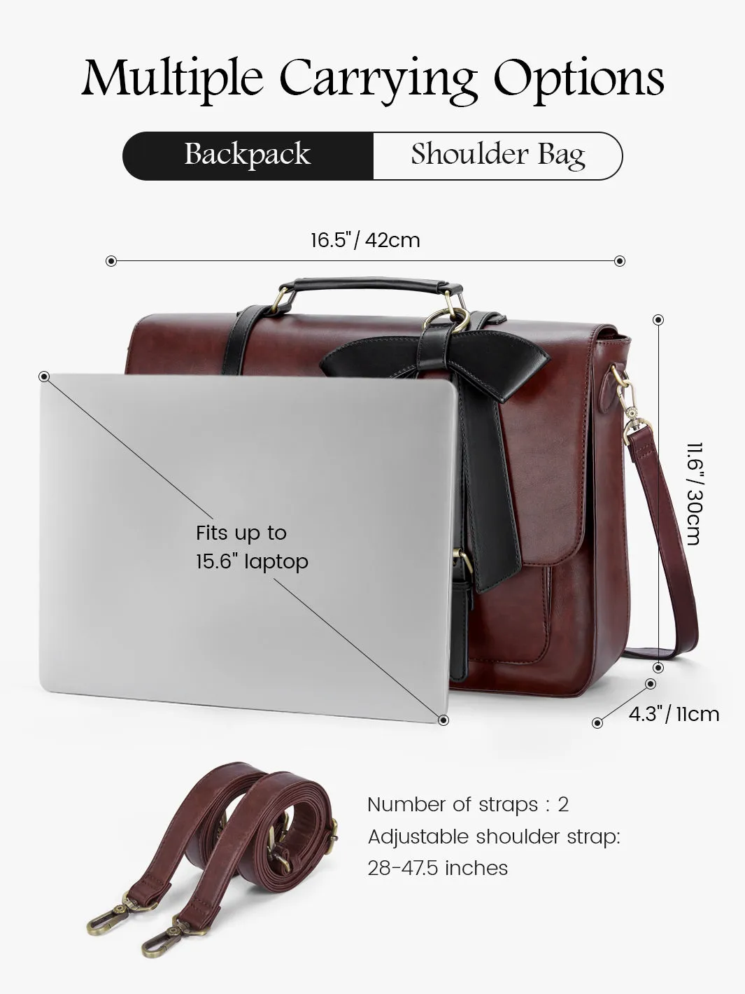 Cocoa Truffle Ecosusi Classic Bow Briefcase - Pink