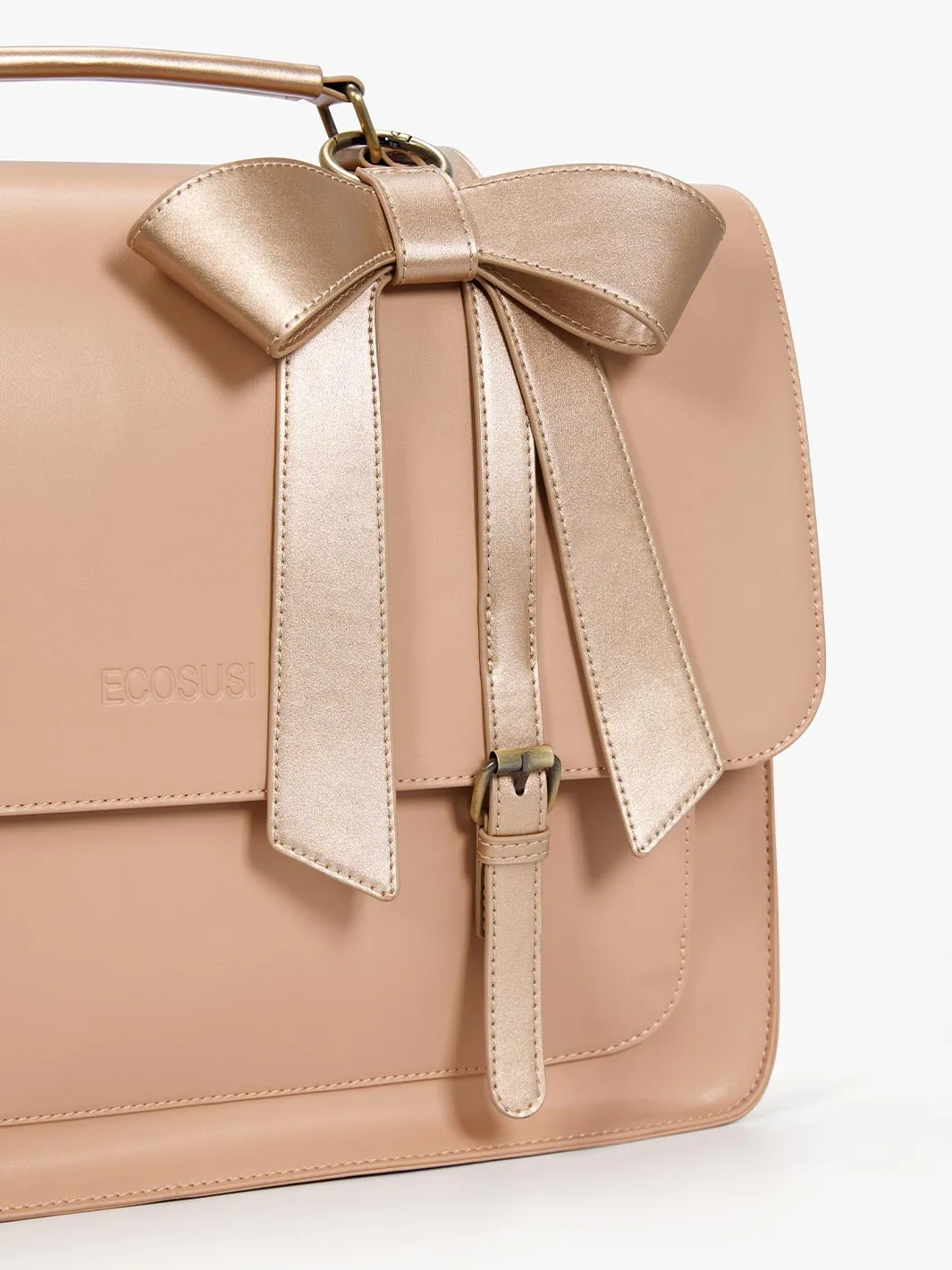 Cocoa Truffle Ecosusi Classic Bow Briefcase - Pink