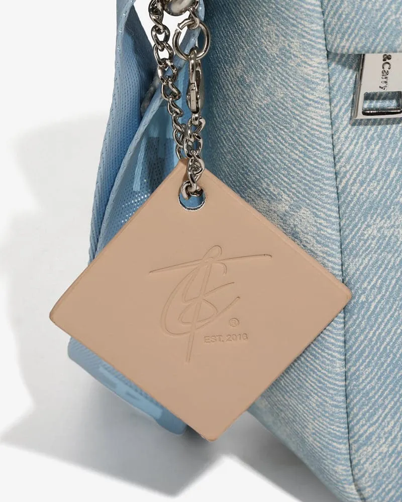 Denim Crossbody Bread Bag in Light Blue