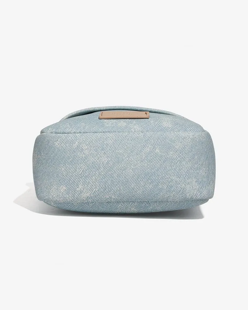 Denim Crossbody Bread Bag in Light Blue