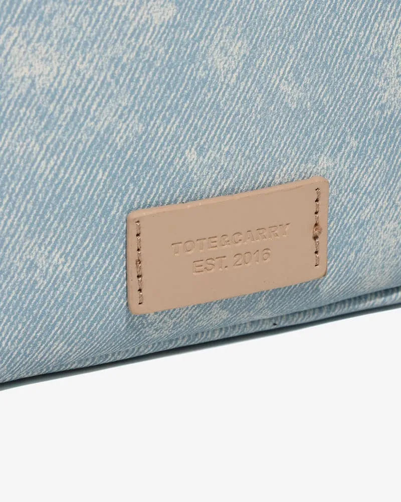 Denim Crossbody Bread Bag in Light Blue