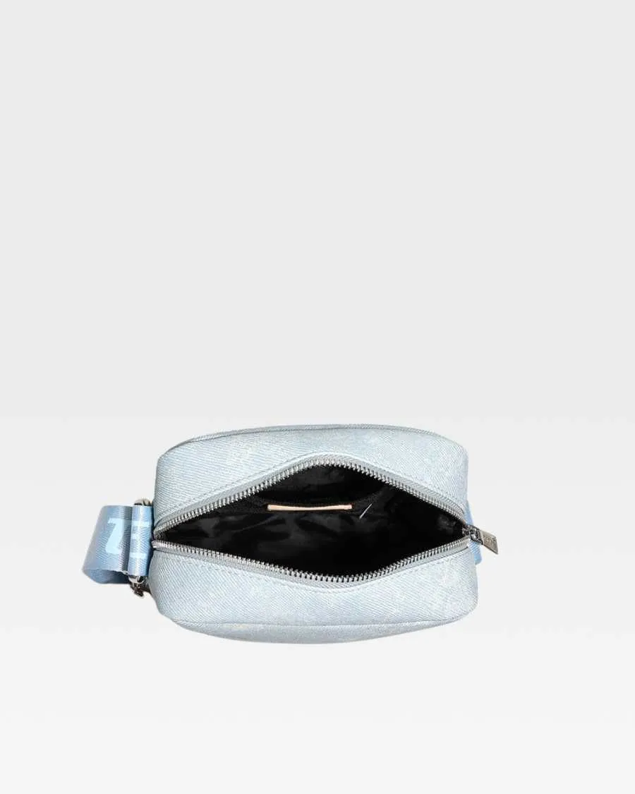 Denim Crossbody Bread Bag in Light Blue