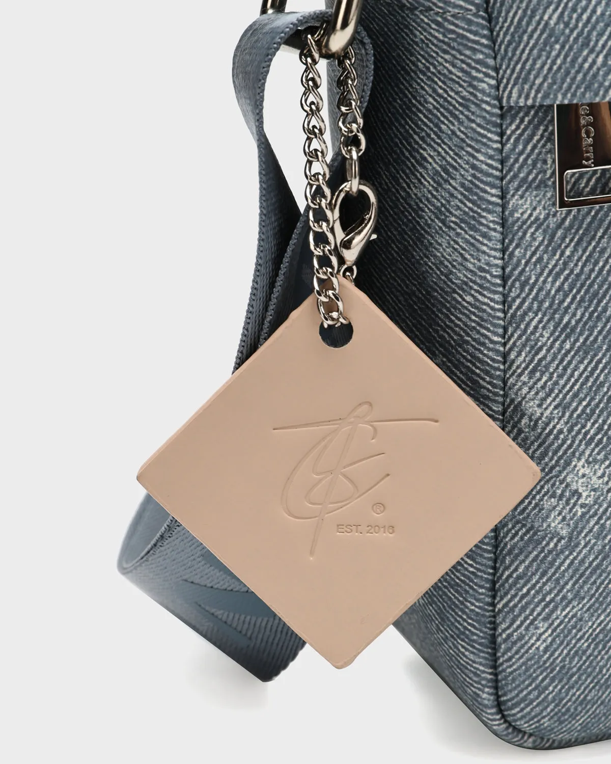 Denim Crossbody Bread Bag in Navy Blue