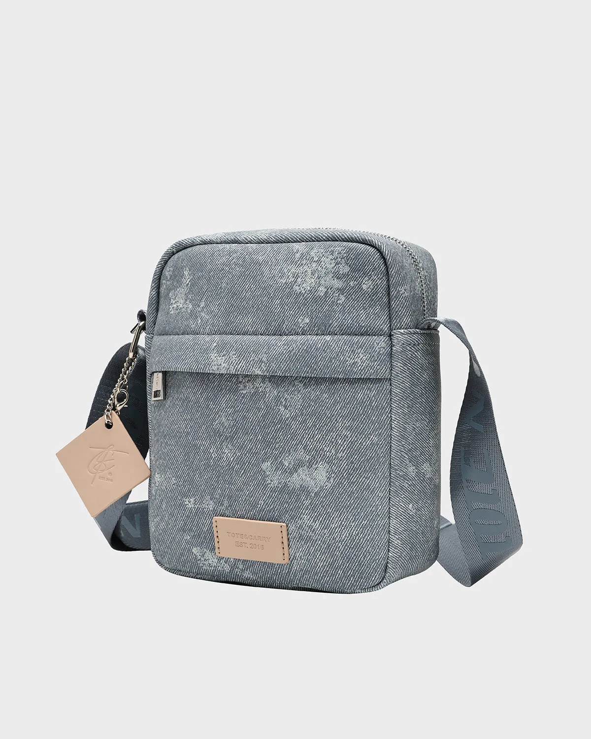 Denim Crossbody Bread Bag in Navy Blue