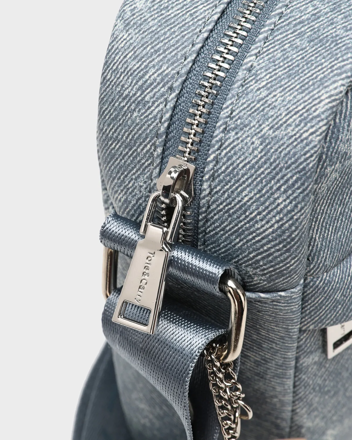 Denim Crossbody Bread Bag in Navy Blue