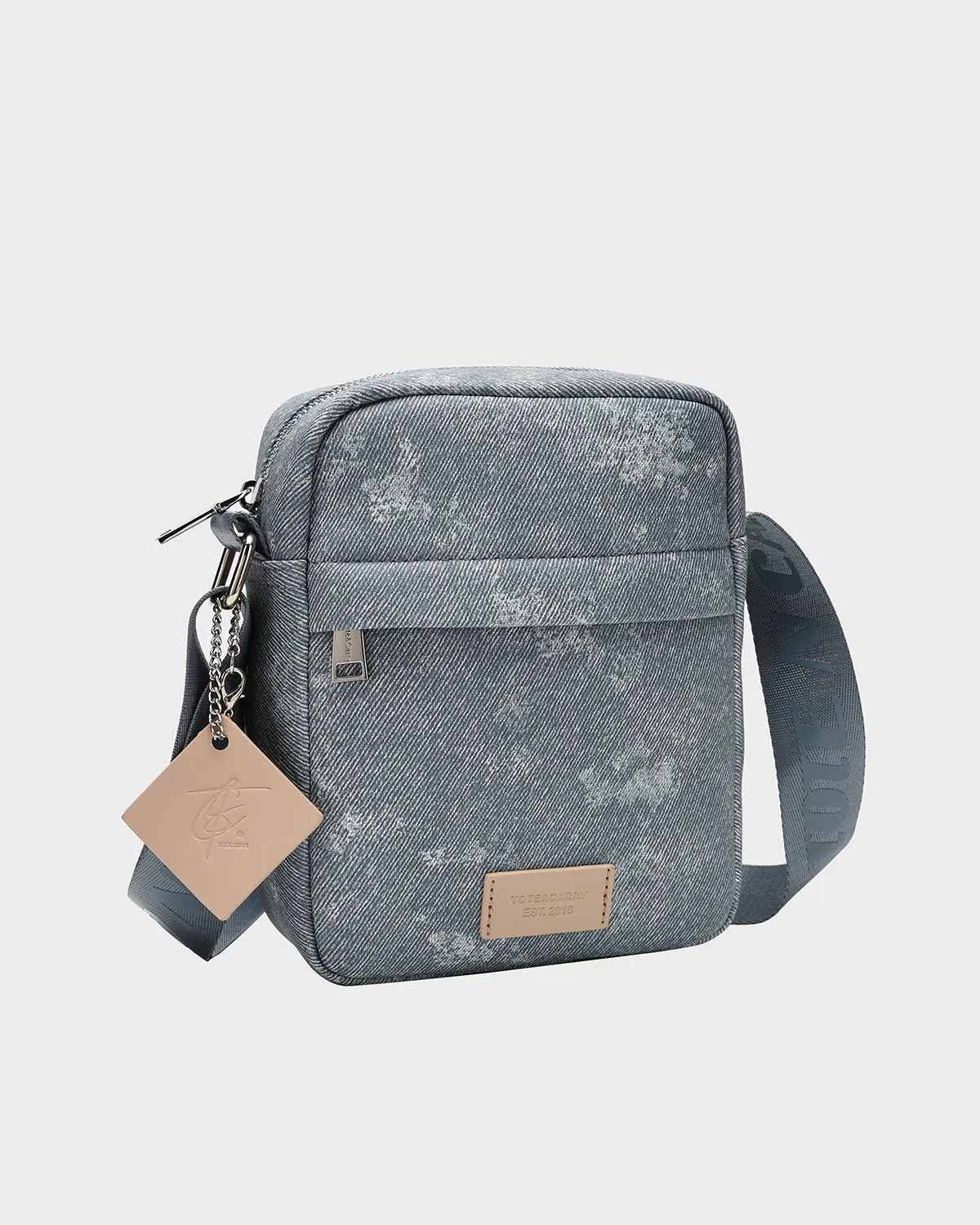 Denim Crossbody Bread Bag in Navy Blue
