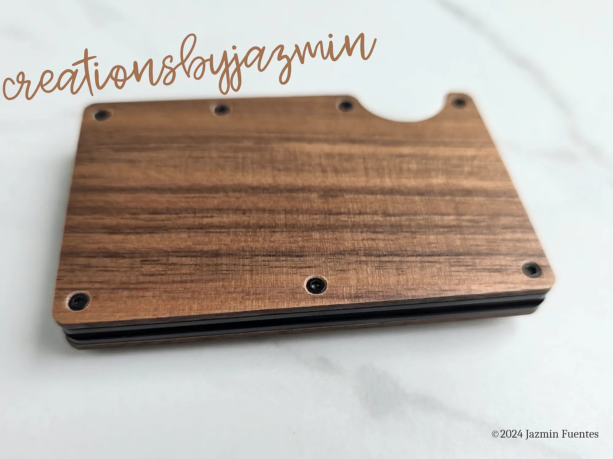 Father's Day Gift, Personalized Wooden Minimalist Wallet, Custom Gift For Dad