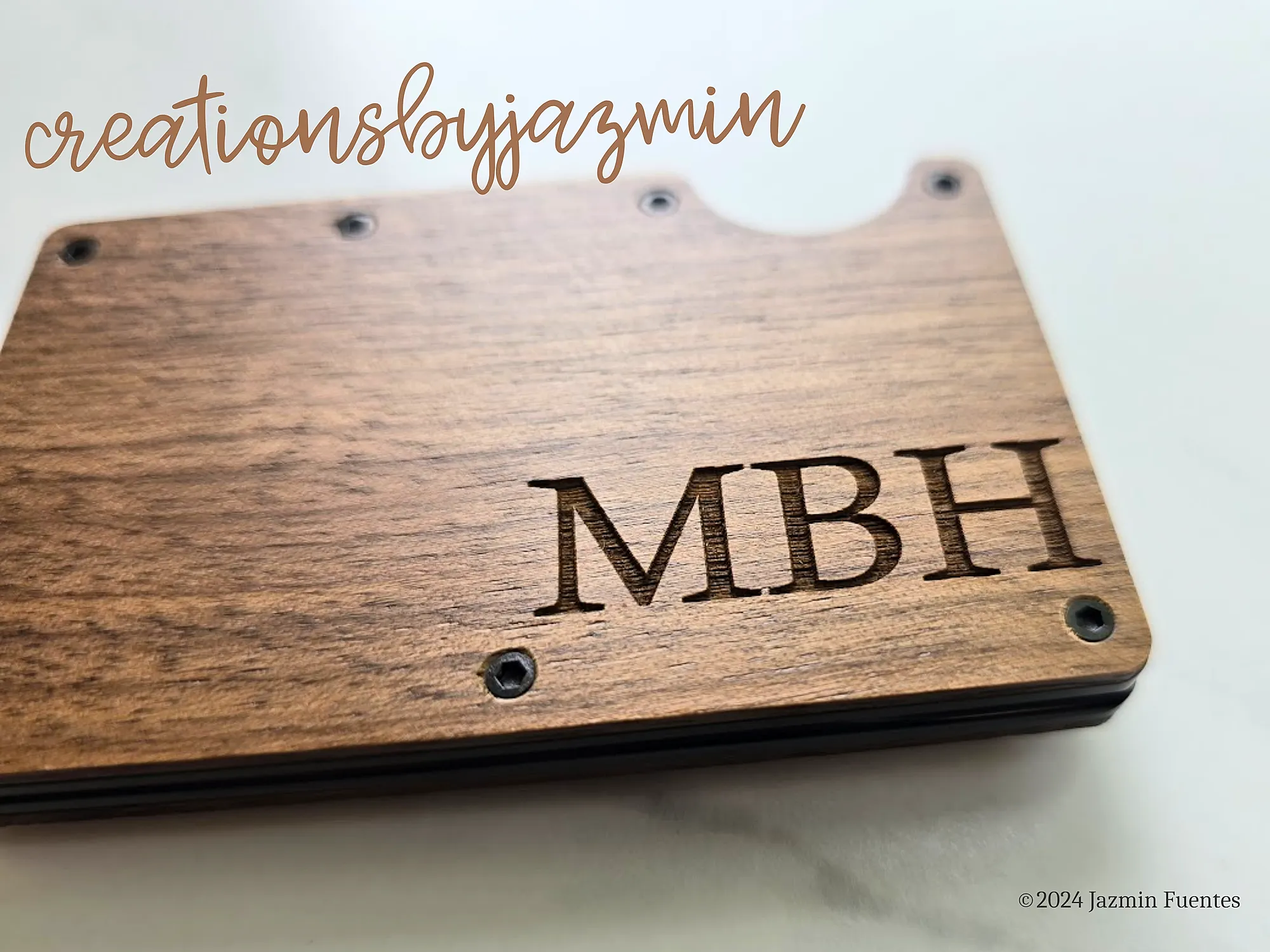Father's Day Gift, Personalized Wooden Minimalist Wallet, Custom Gift For Dad