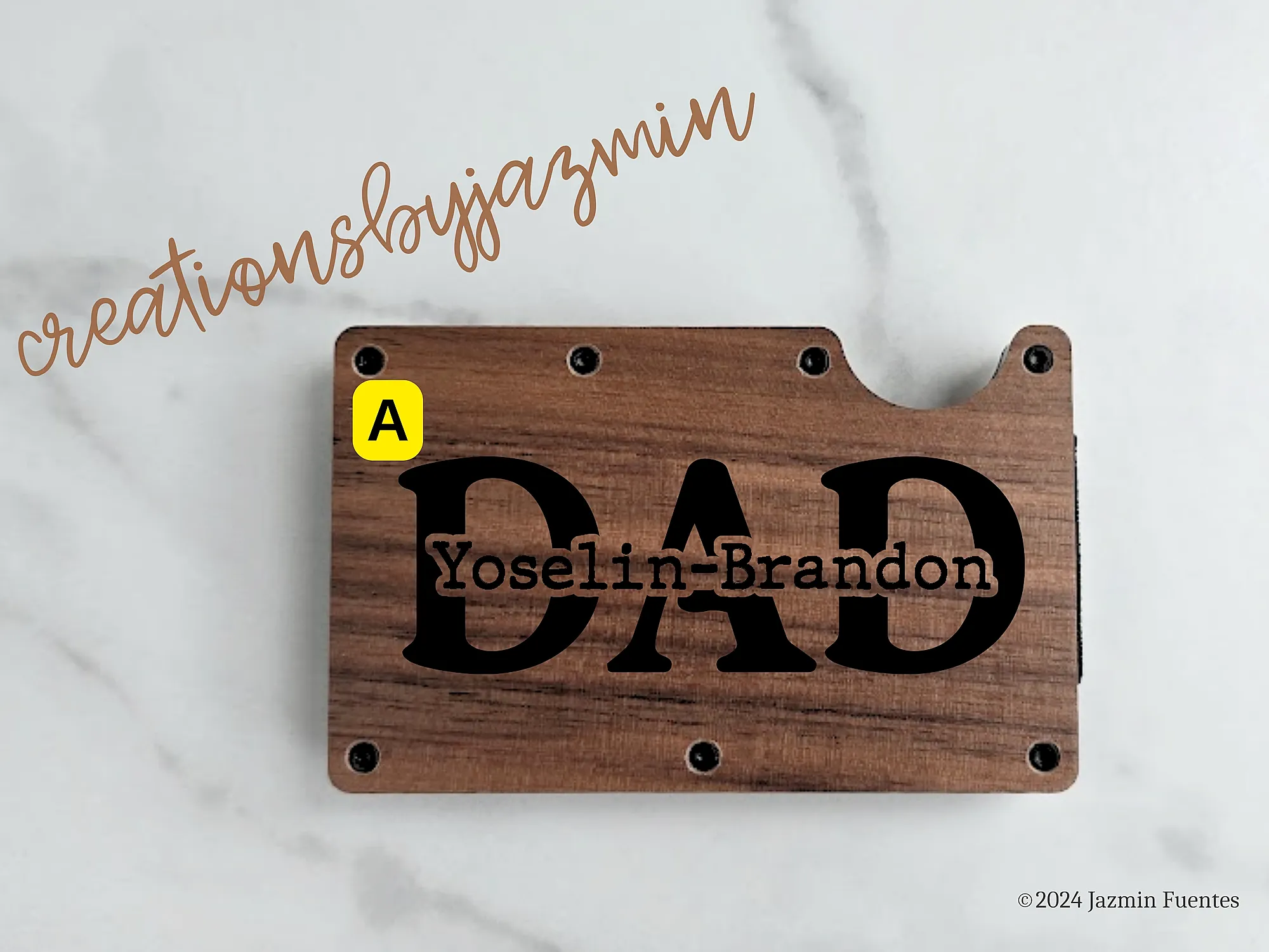 Father's Day Gift, Personalized Wooden Minimalist Wallet, Custom Gift For Dad