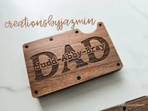 Father's Day Gift, Personalized Wooden Minimalist Wallet, Custom Gift For Dad