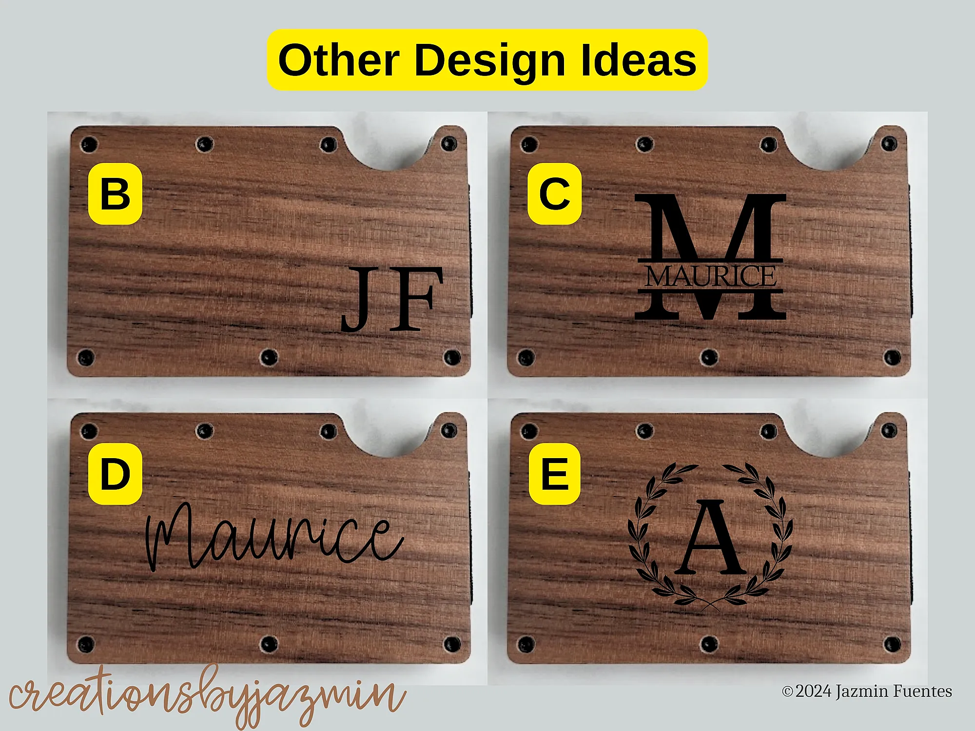 Father's Day Gift, Personalized Wooden Minimalist Wallet, Custom Gift For Dad