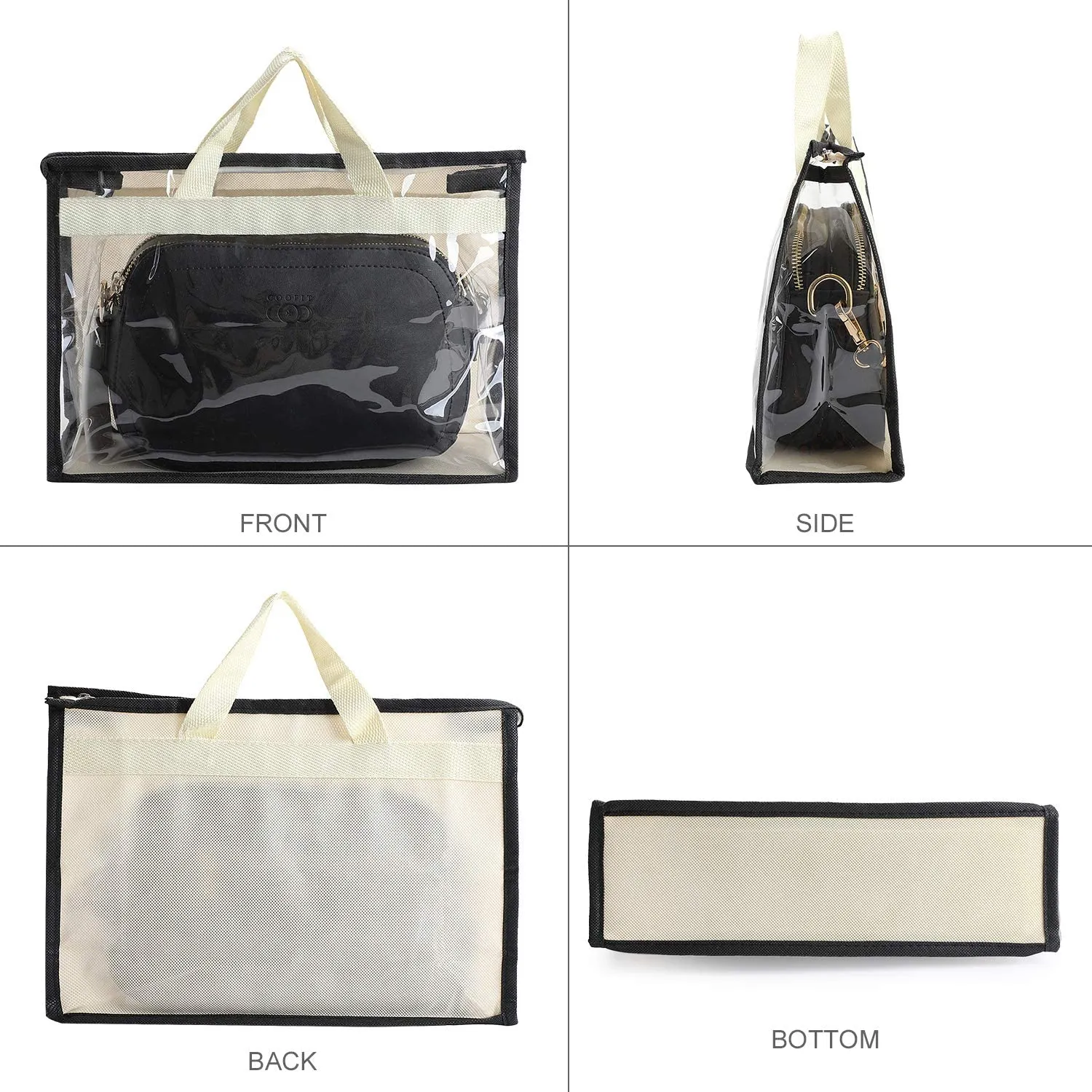 Homlly Transparent Dust proof Handbag Storage Protector with Zipper