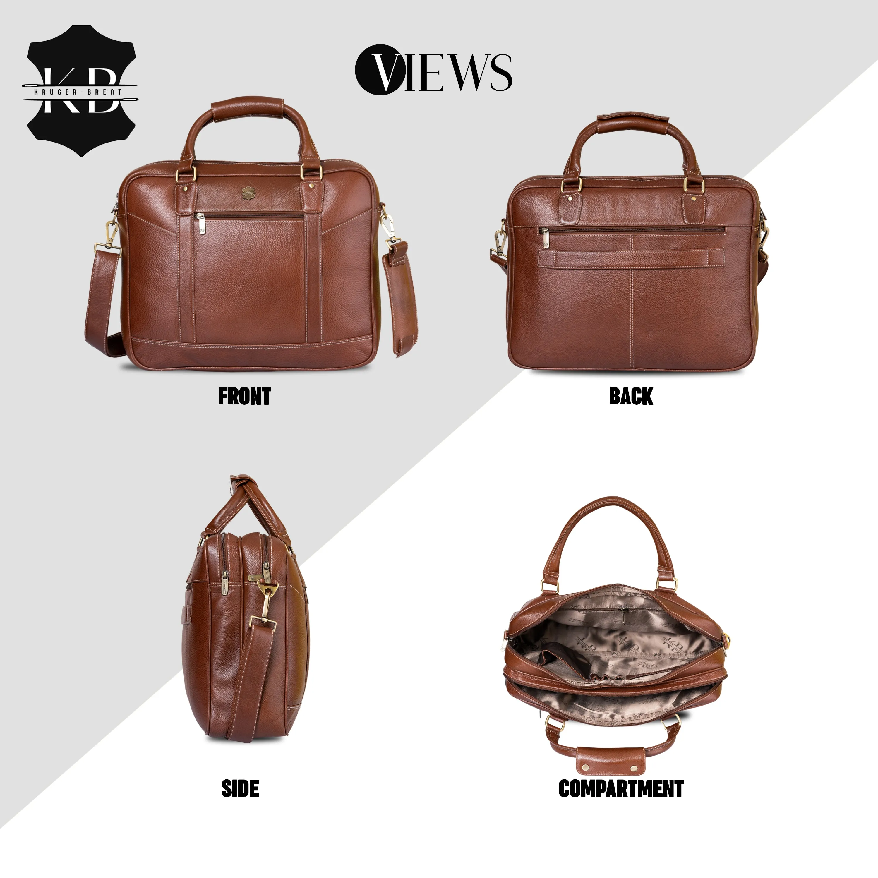 Kuger-Brent Spectre Cognac Genuine Leather Unisex Messenger Bag