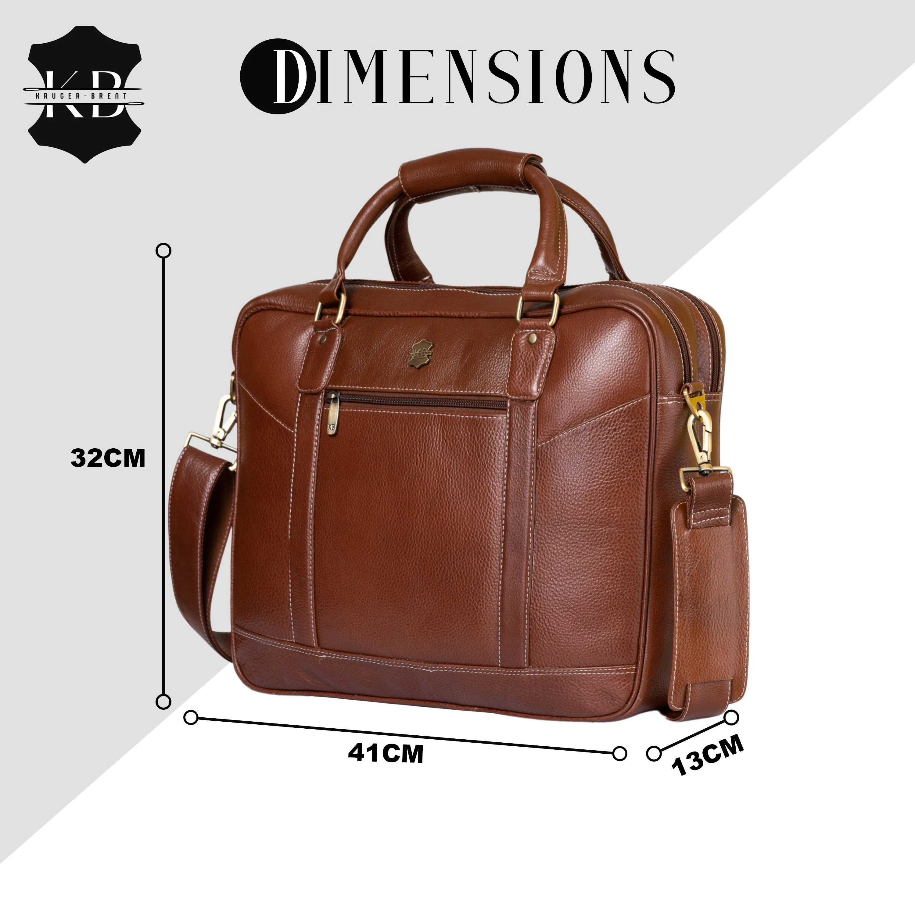 Kuger-Brent Spectre Cognac Genuine Leather Unisex Messenger Bag