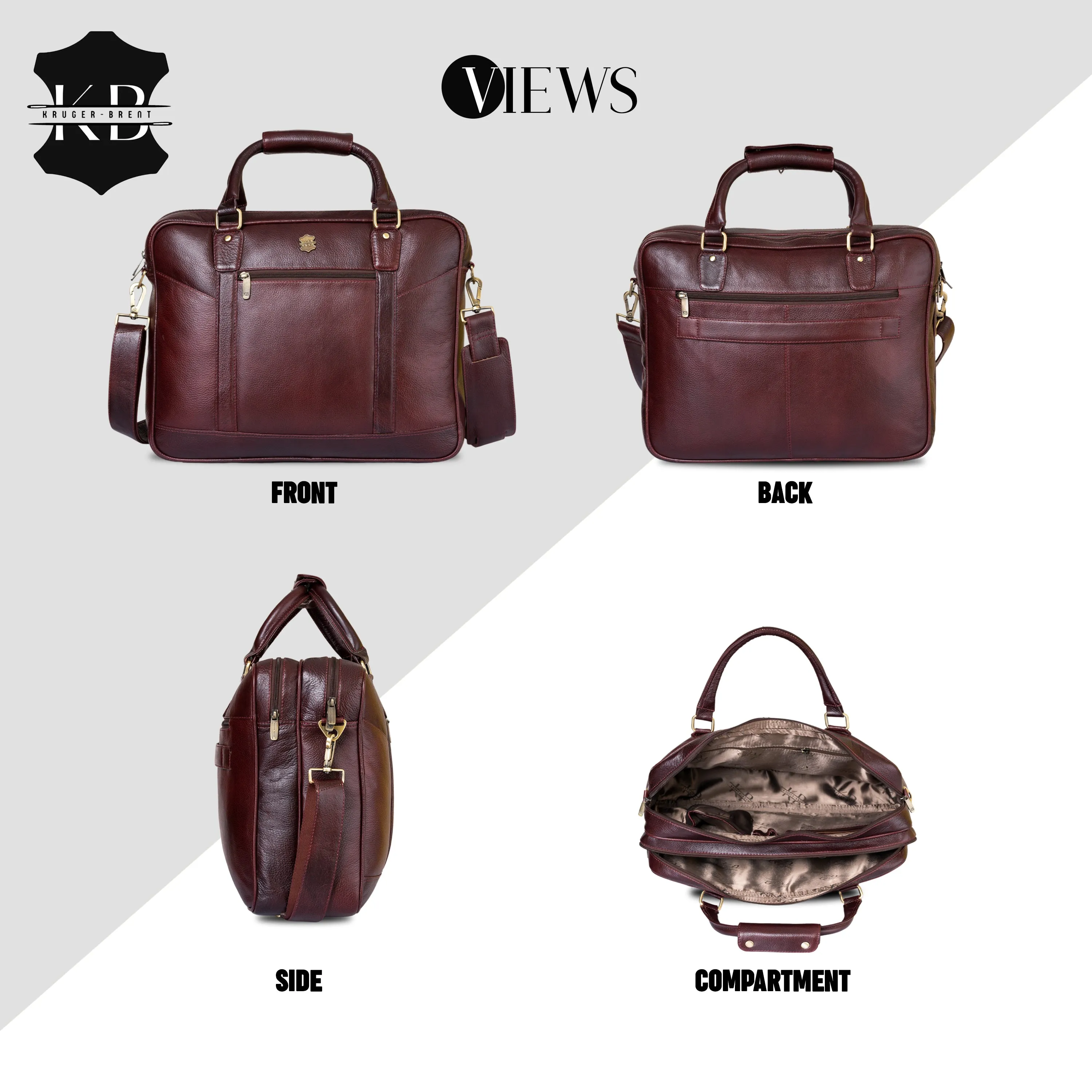 Kuger-Brent Spectre Wine Genuine Leather Unisex Messenger Bag