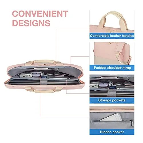 Laptop Bag for Women,BAGSMART 15.6 Inch Laptop Case Slim Computer Bag Briefcase,Pink