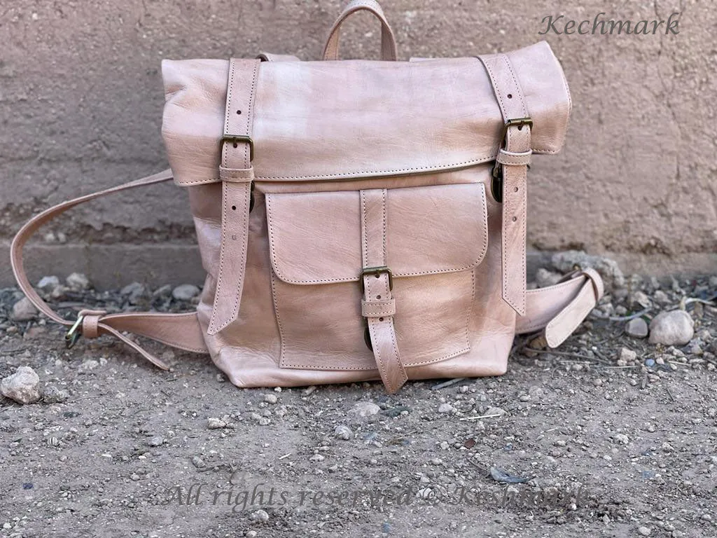 Leather Backpack Rucksack, Leather Travel Bag, Handmade Leather Laptop Backpack, Leather Bag
