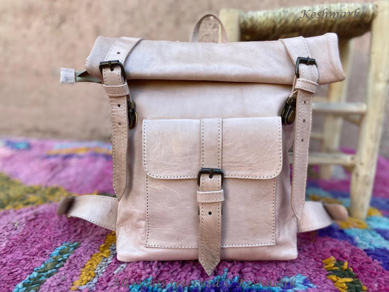 Leather Backpack Rucksack, Leather Travel Bag, Handmade Leather Laptop Backpack, Leather Bag