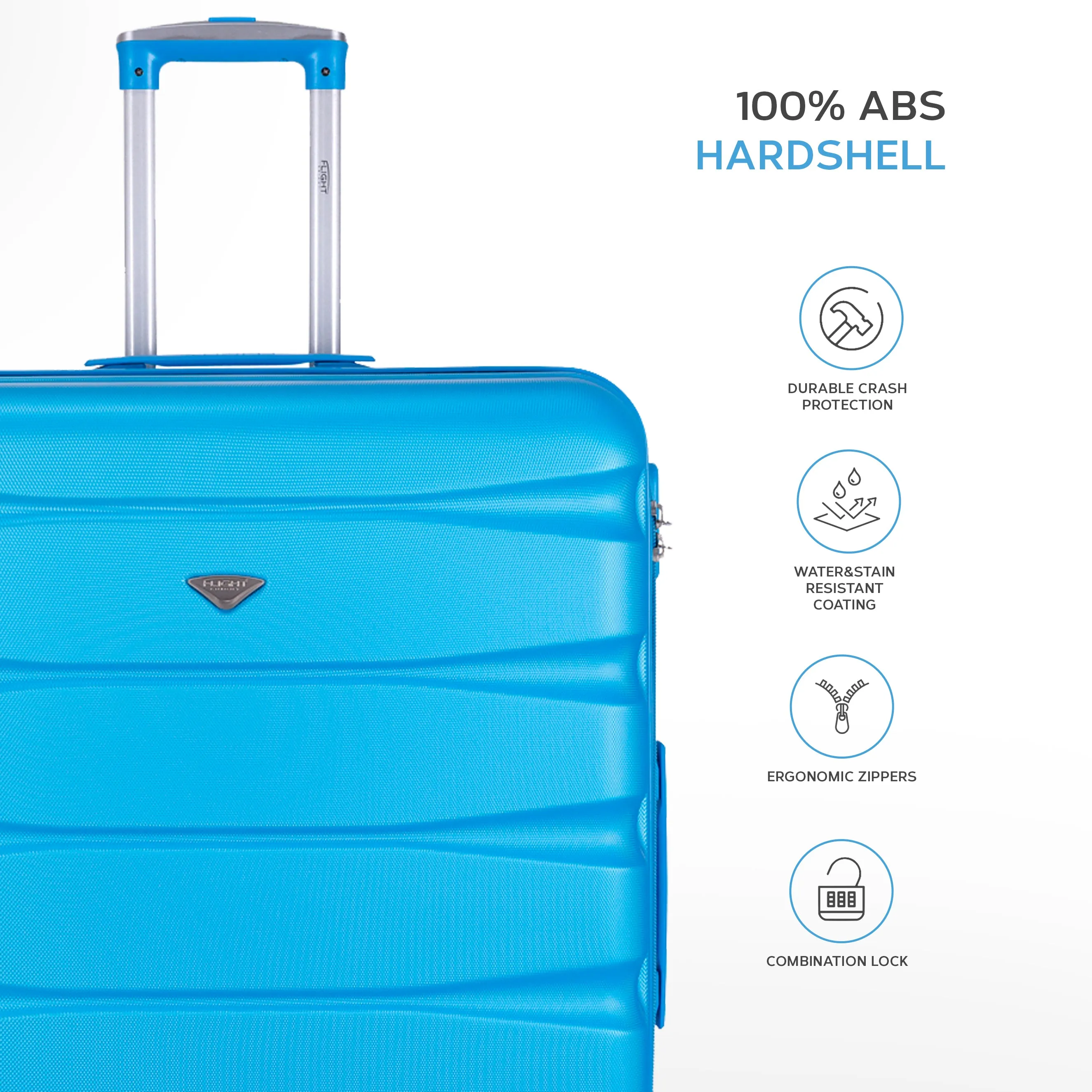 Lightweight 4 Wheel ABS Hard Case Suitcases Cabin & Hold Luggage Options 100  Airlines Approved