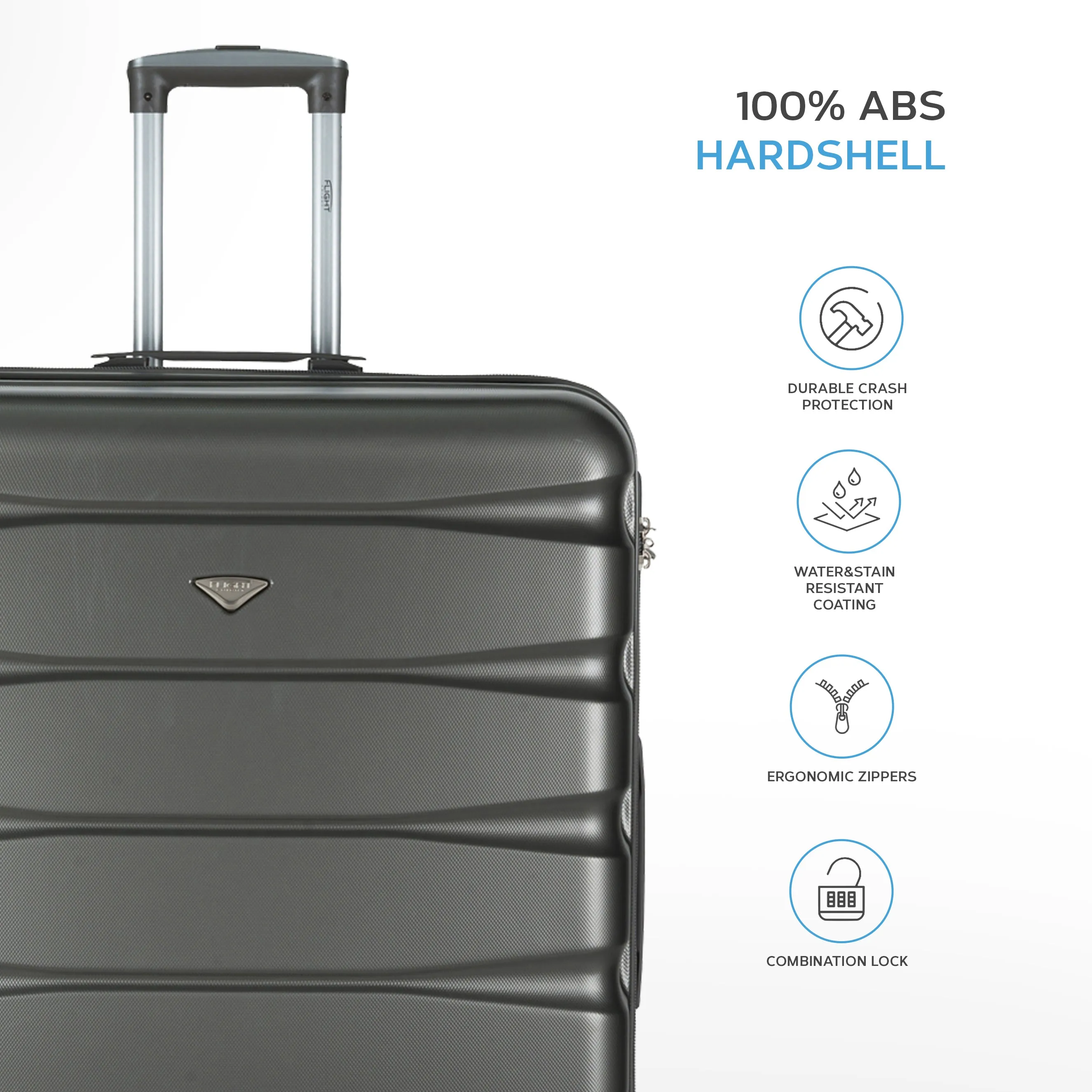 Lightweight 4 Wheel ABS Hard Case Suitcases Cabin & Hold Luggage Options 100  Airlines Approved