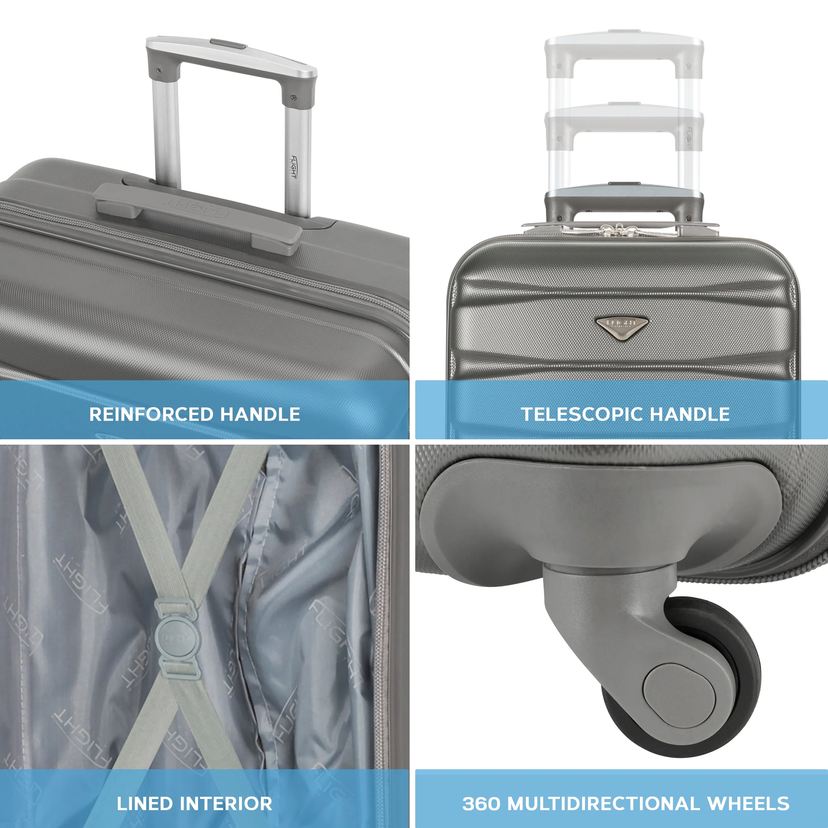 Lightweight 4 Wheel ABS Hard Case Suitcases Cabin & Hold Luggage Options 100  Airlines Approved