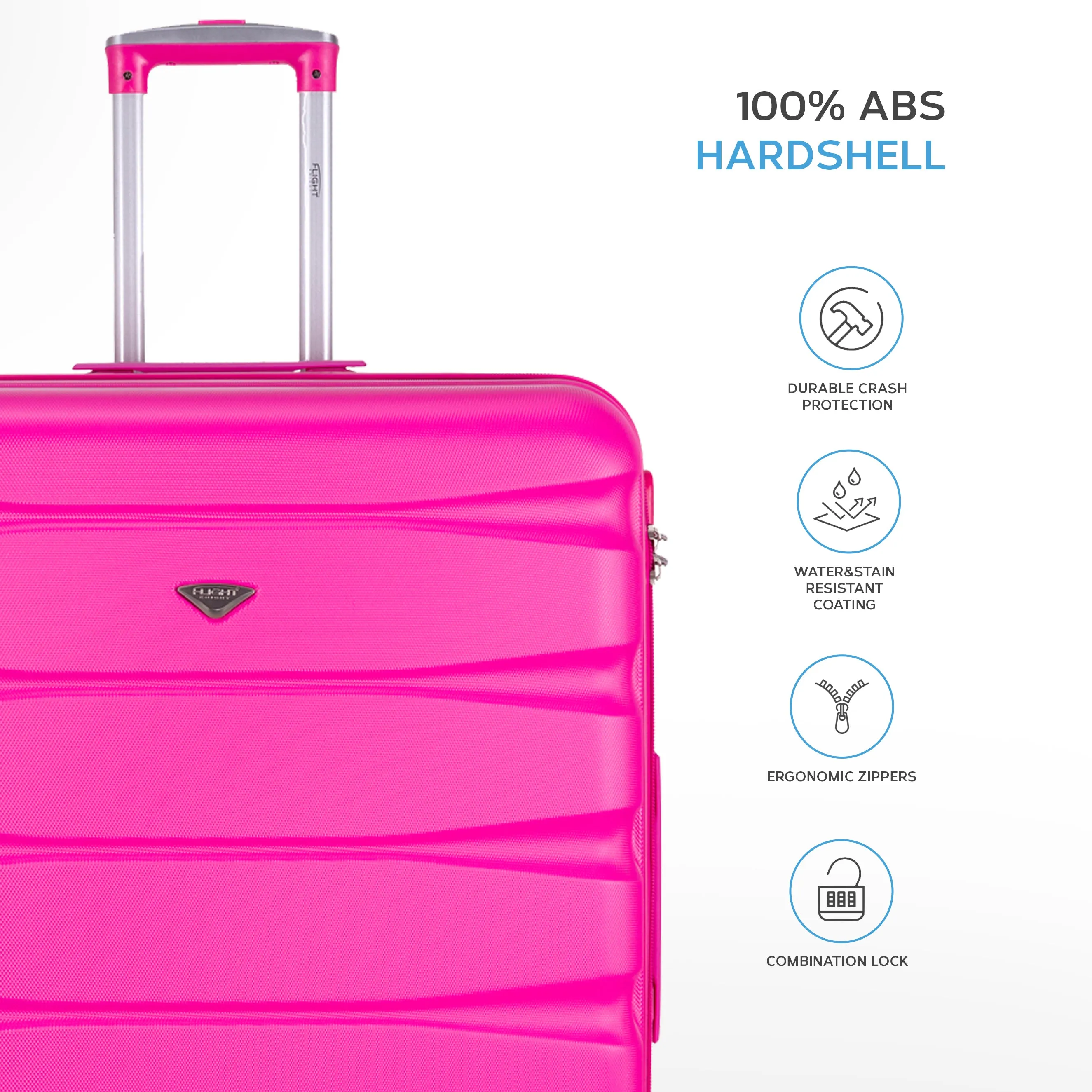Lightweight 4 Wheel ABS Hard Case Suitcases Cabin & Hold Luggage Options 100  Airlines Approved