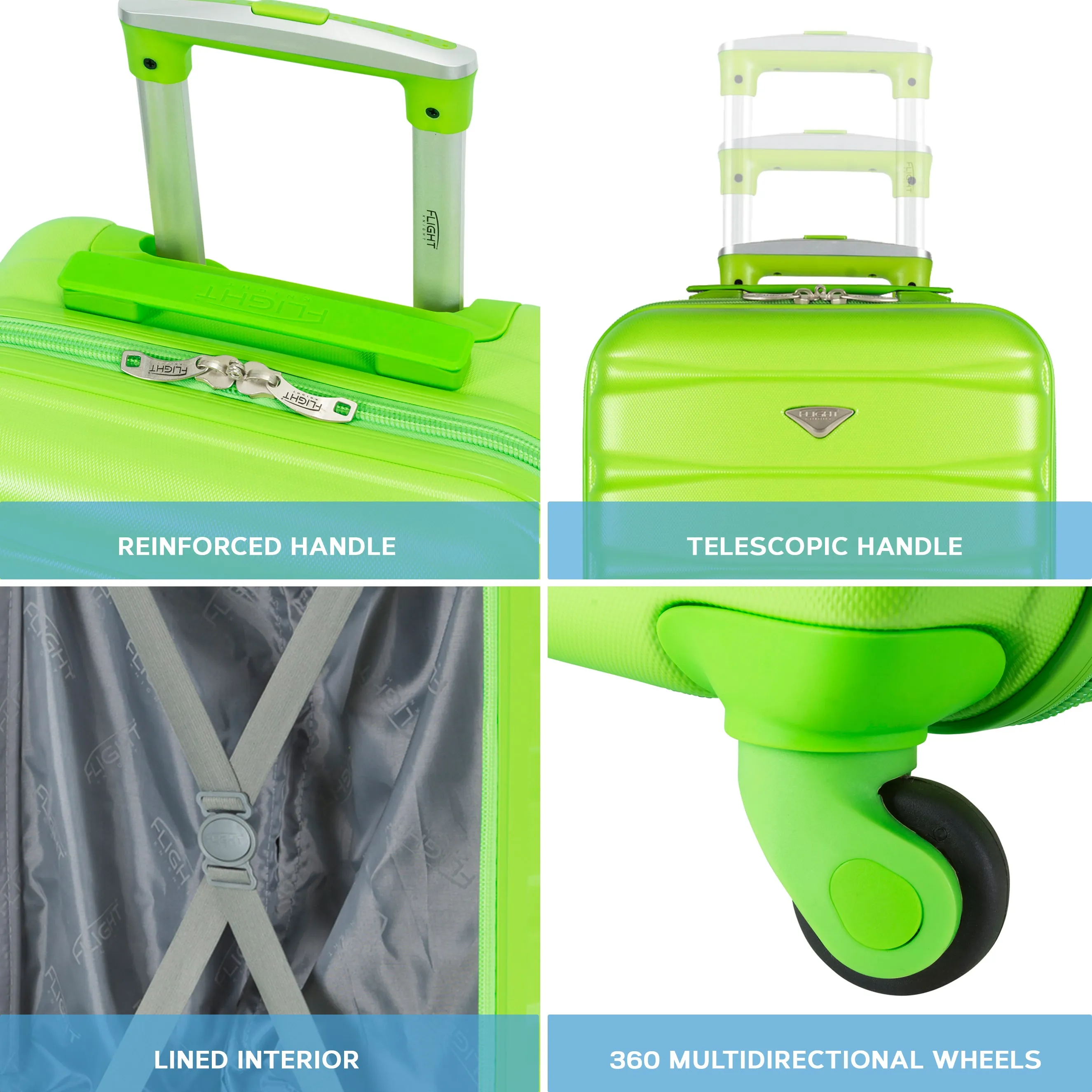 Lightweight 4 Wheel ABS Hard Case Suitcases Cabin & Hold Luggage Options 100  Airlines Approved