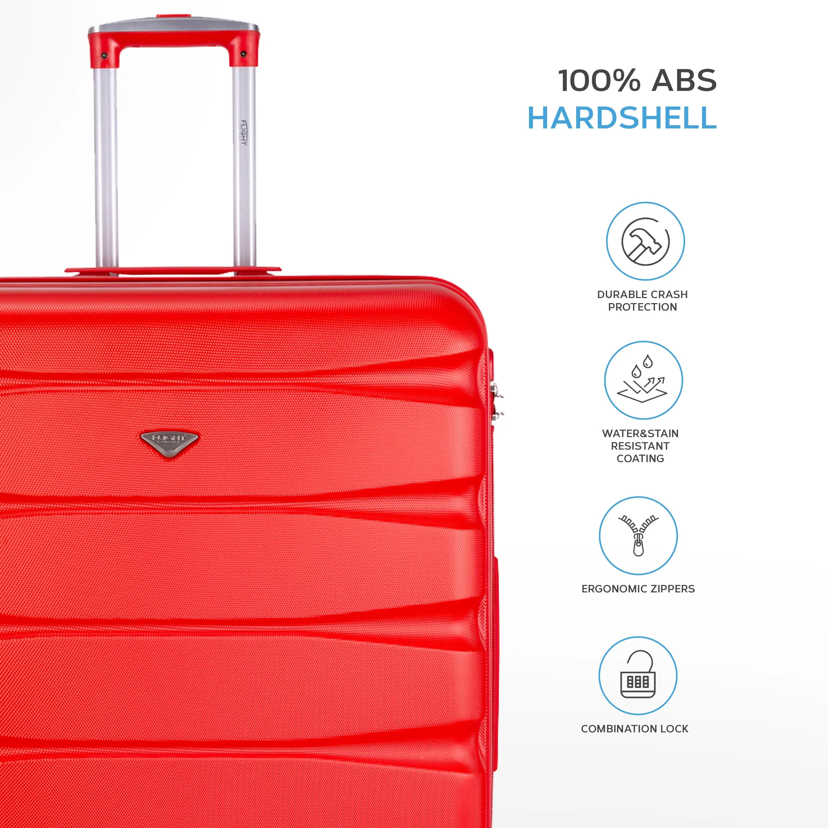 Lightweight 4 Wheel ABS Hard Case Suitcases Cabin & Hold Luggage Options 100  Airlines Approved