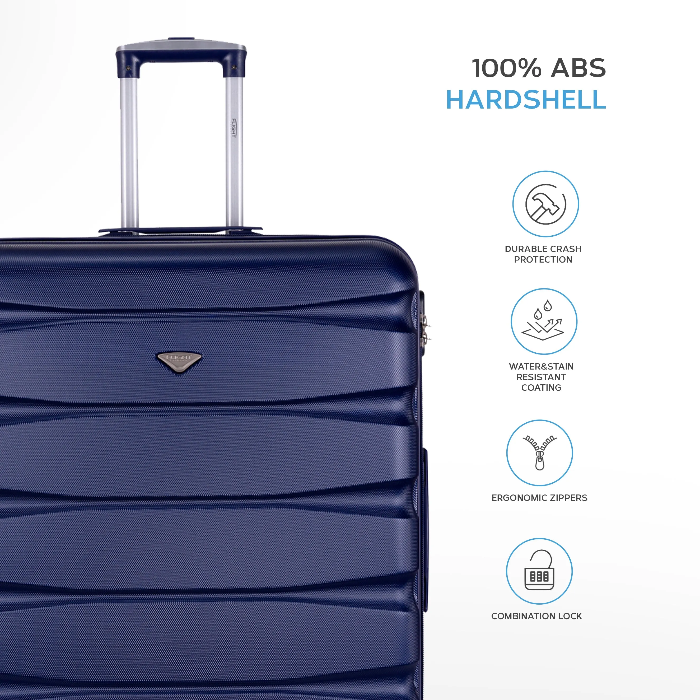 Lightweight 4 Wheel ABS Hard Case Suitcases Cabin & Hold Luggage Options 100  Airlines Approved
