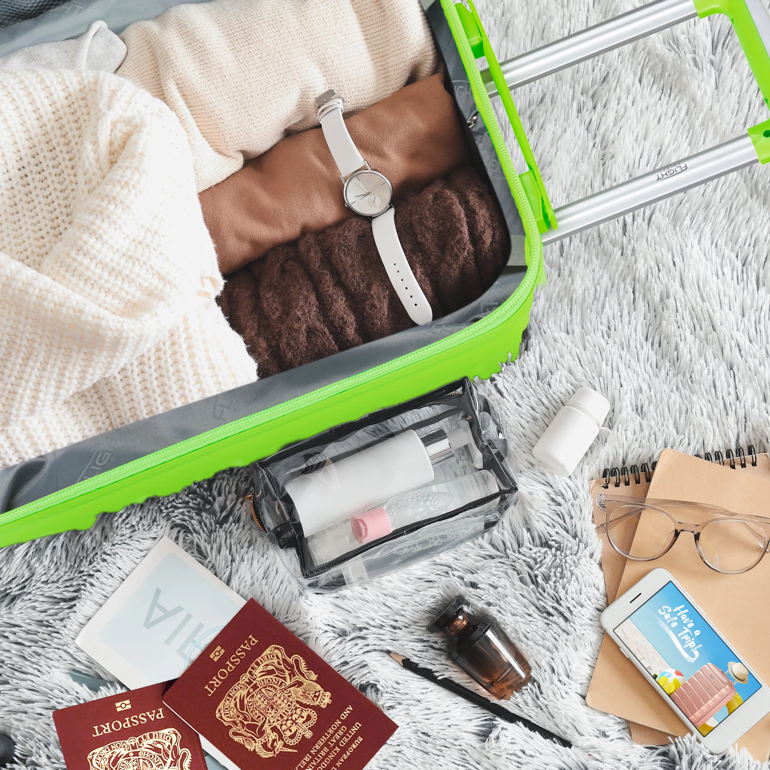 Lightweight 4 Wheel ABS Hard Case Suitcases Cabin & Hold Luggage Options 100  Airlines Approved