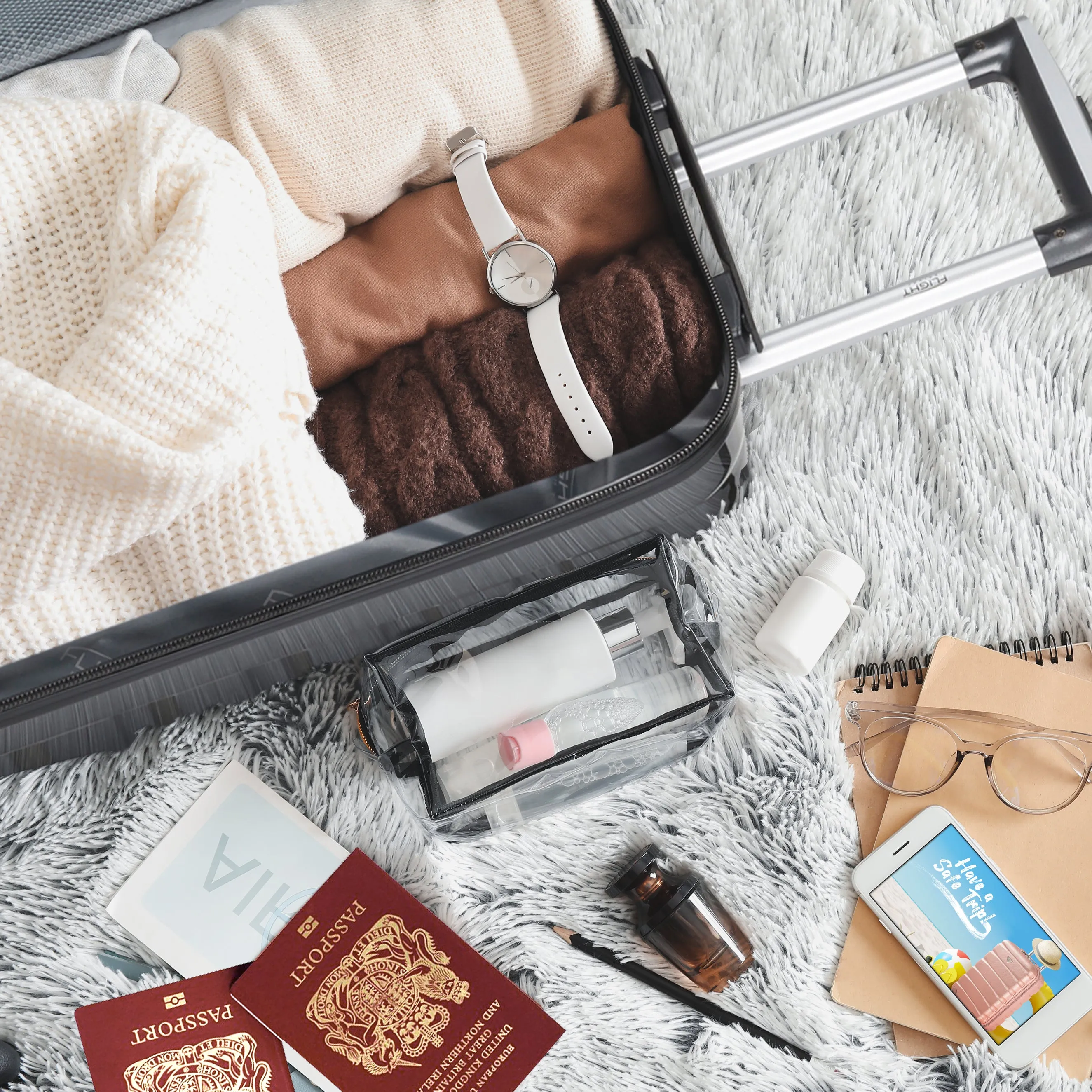 Lightweight 4 Wheel ABS Hard Case Suitcases Cabin & Hold Luggage Options 100  Airlines Approved