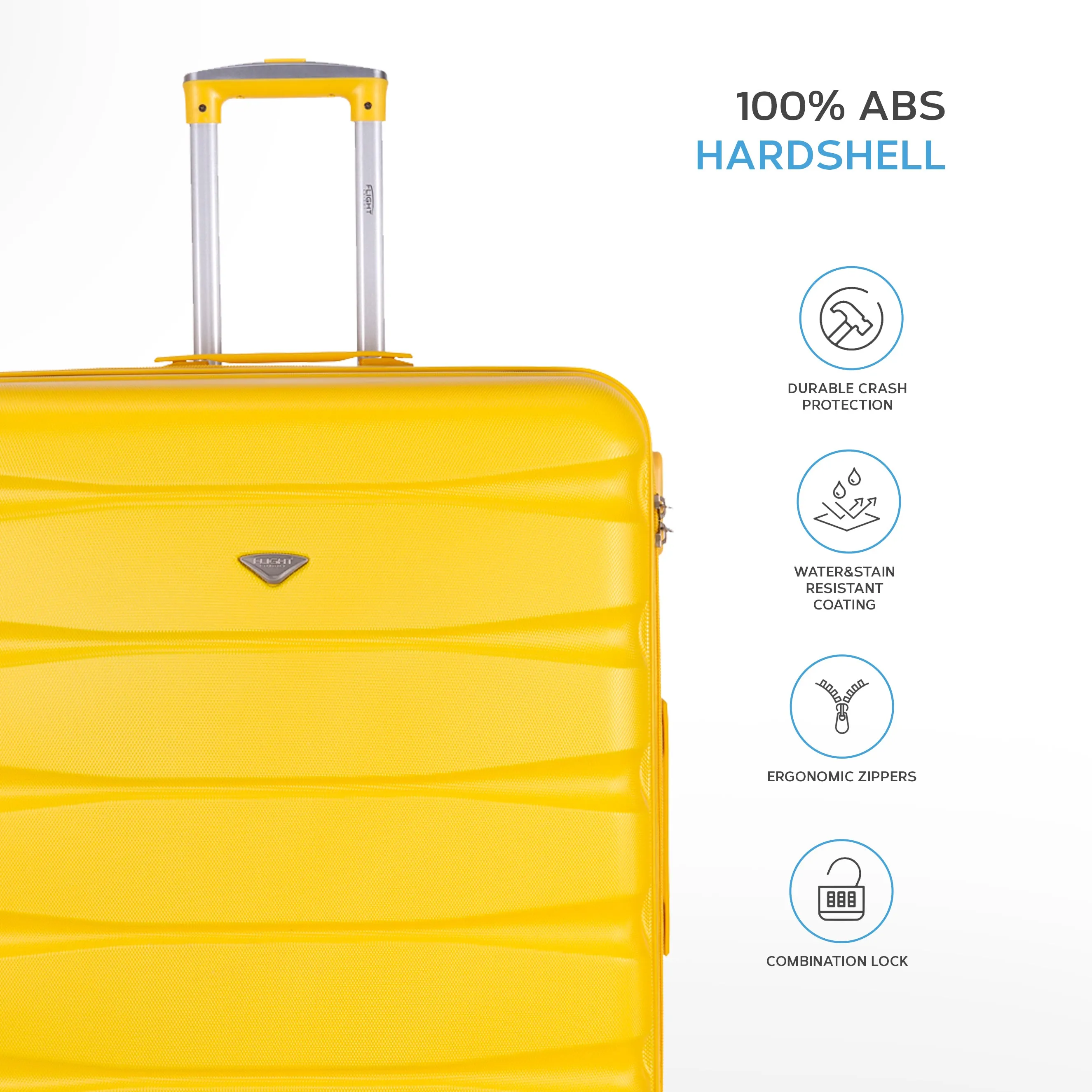 Lightweight 4 Wheel ABS Hard Case Suitcases Cabin & Hold Luggage Options 100  Airlines Approved