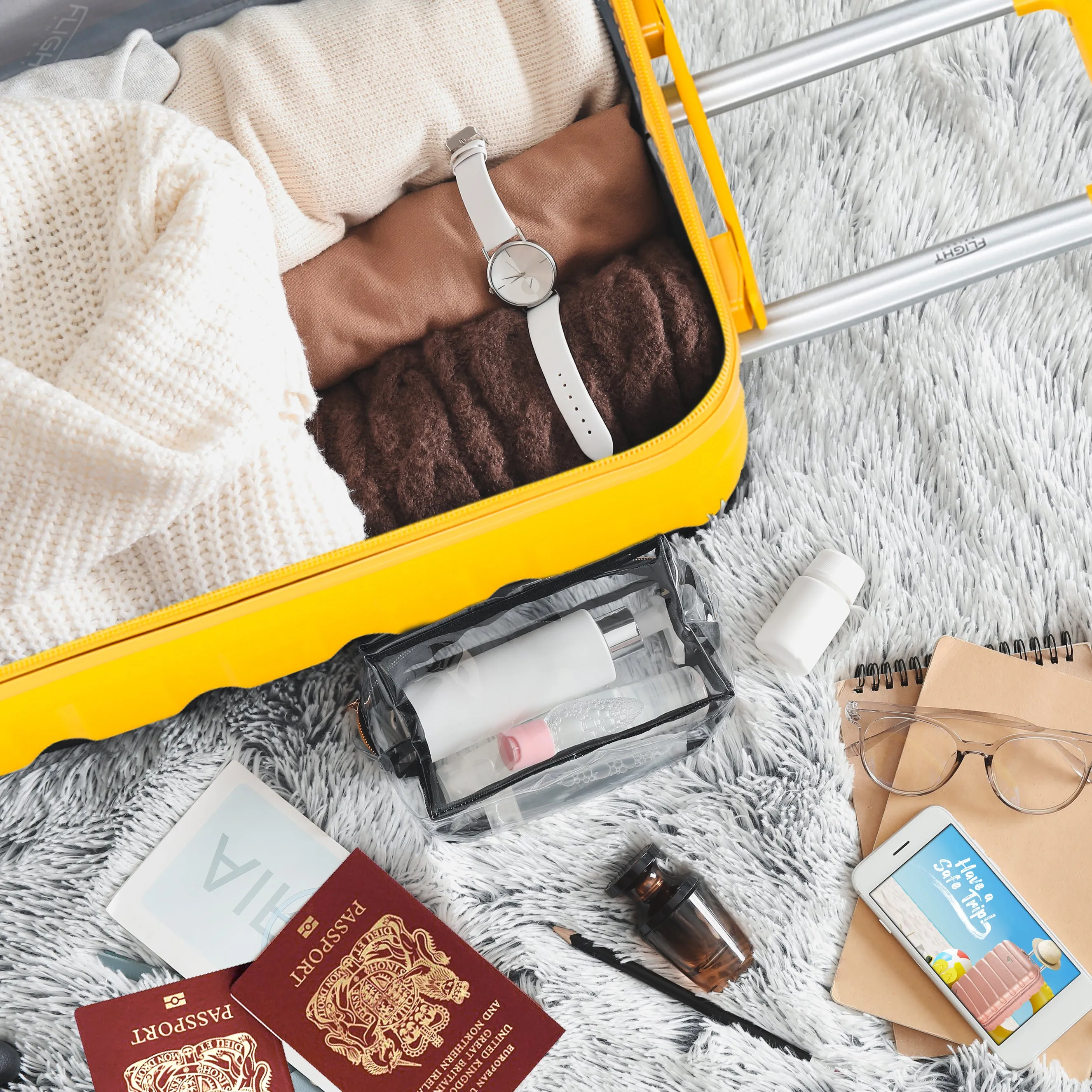 Lightweight 4 Wheel ABS Hard Case Suitcases Cabin & Hold Luggage Options 100  Airlines Approved
