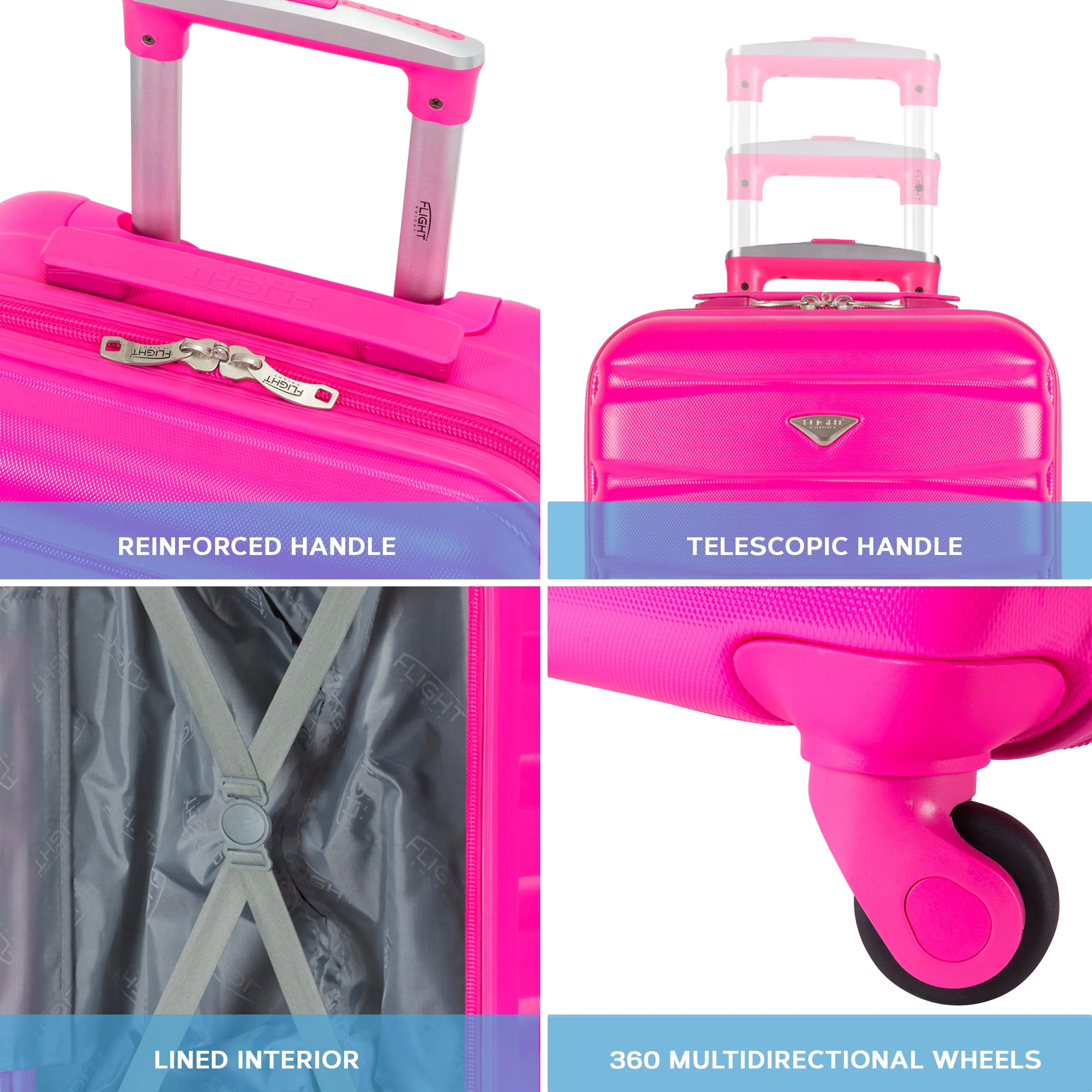 Lightweight 4 Wheel ABS Hard Case Suitcases Cabin & Hold Luggage Options 100  Airlines Approved