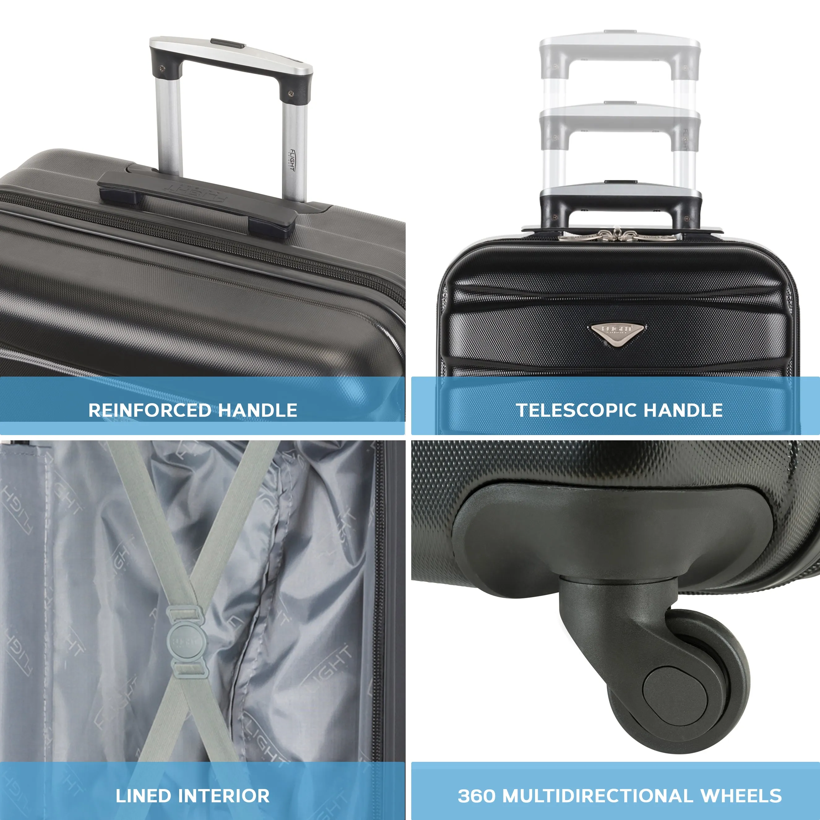 Lightweight 4 Wheel ABS Hard Case Suitcases Cabin & Hold Luggage Options 100  Airlines Approved