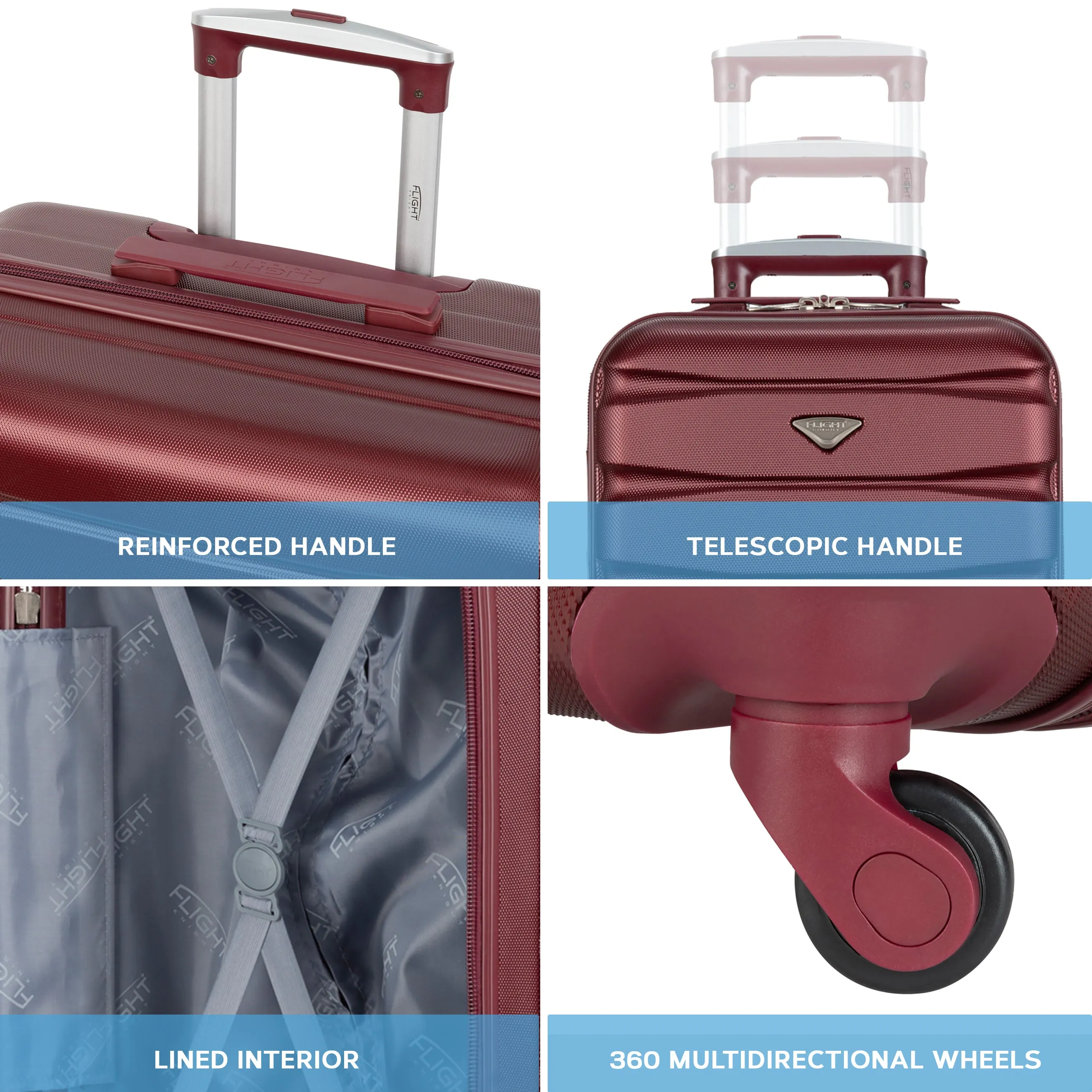 Lightweight 4 Wheel ABS Hard Case Suitcases Cabin & Hold Luggage Options 100  Airlines Approved