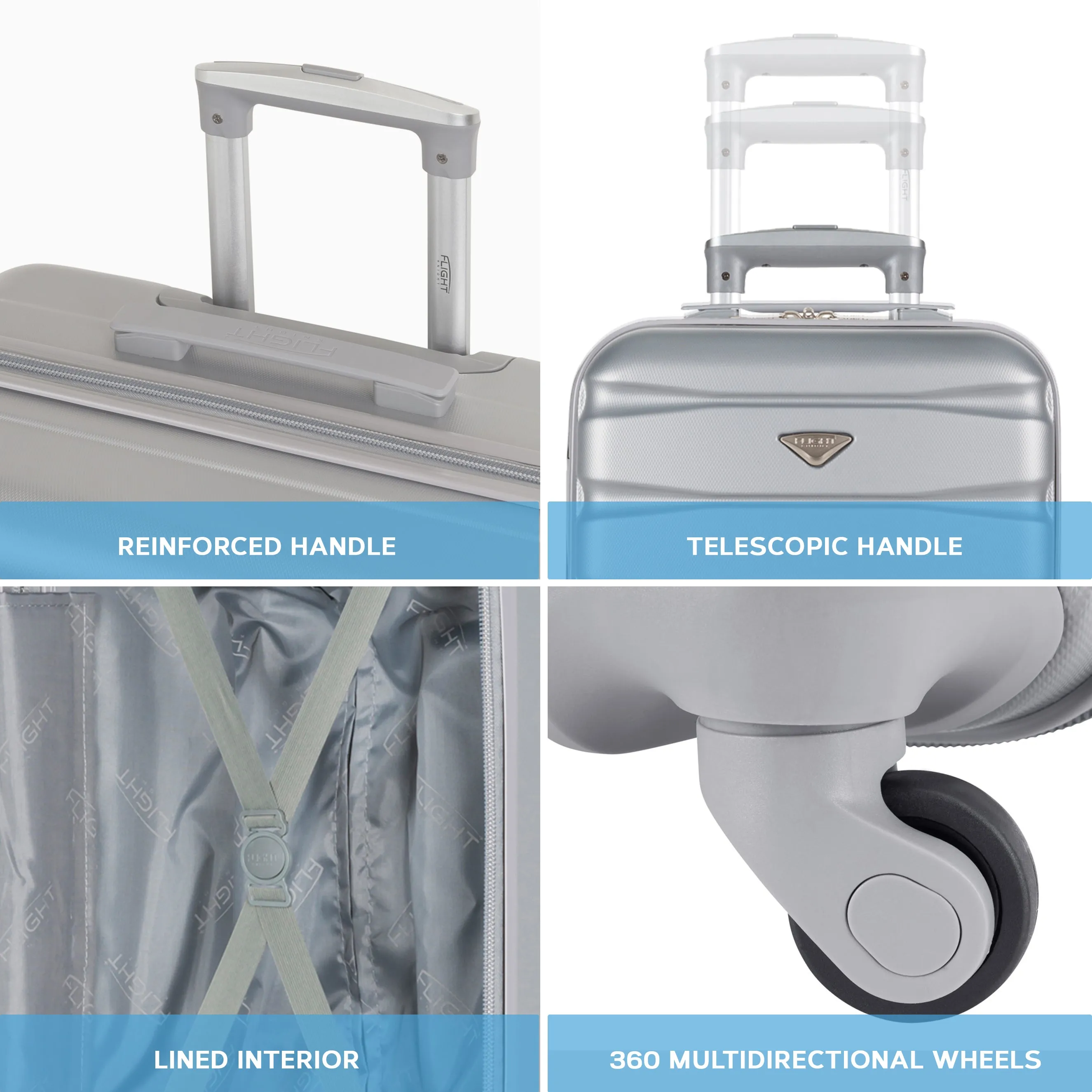 Lightweight 4 Wheel ABS Hard Case Suitcases Cabin & Hold Luggage Options 100  Airlines Approved