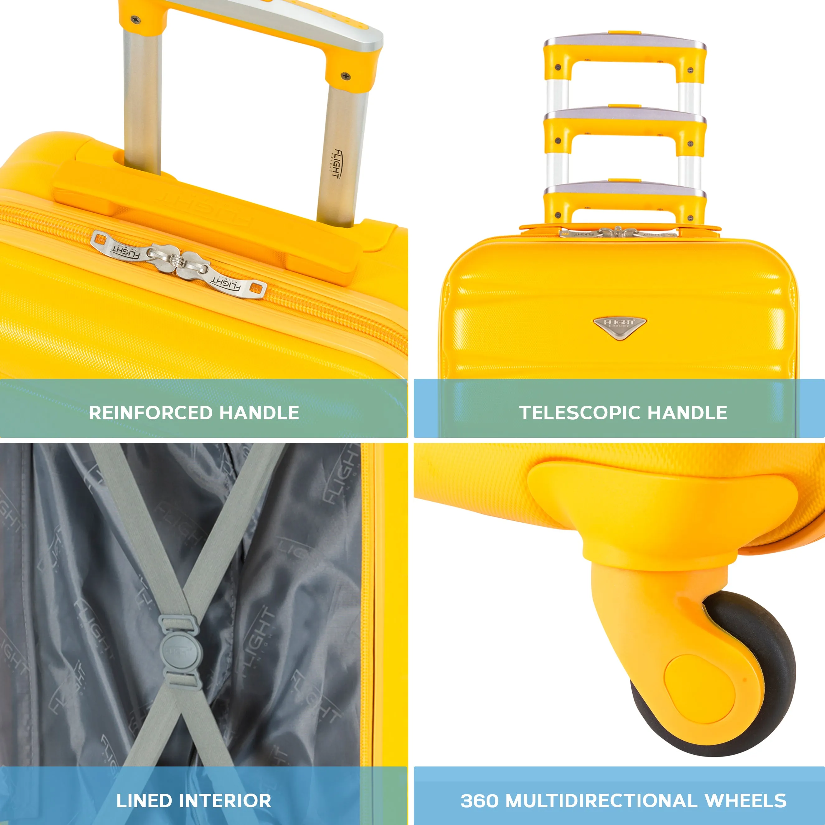 Lightweight 4 Wheel ABS Hard Case Suitcases Cabin & Hold Luggage Options 100  Airlines Approved