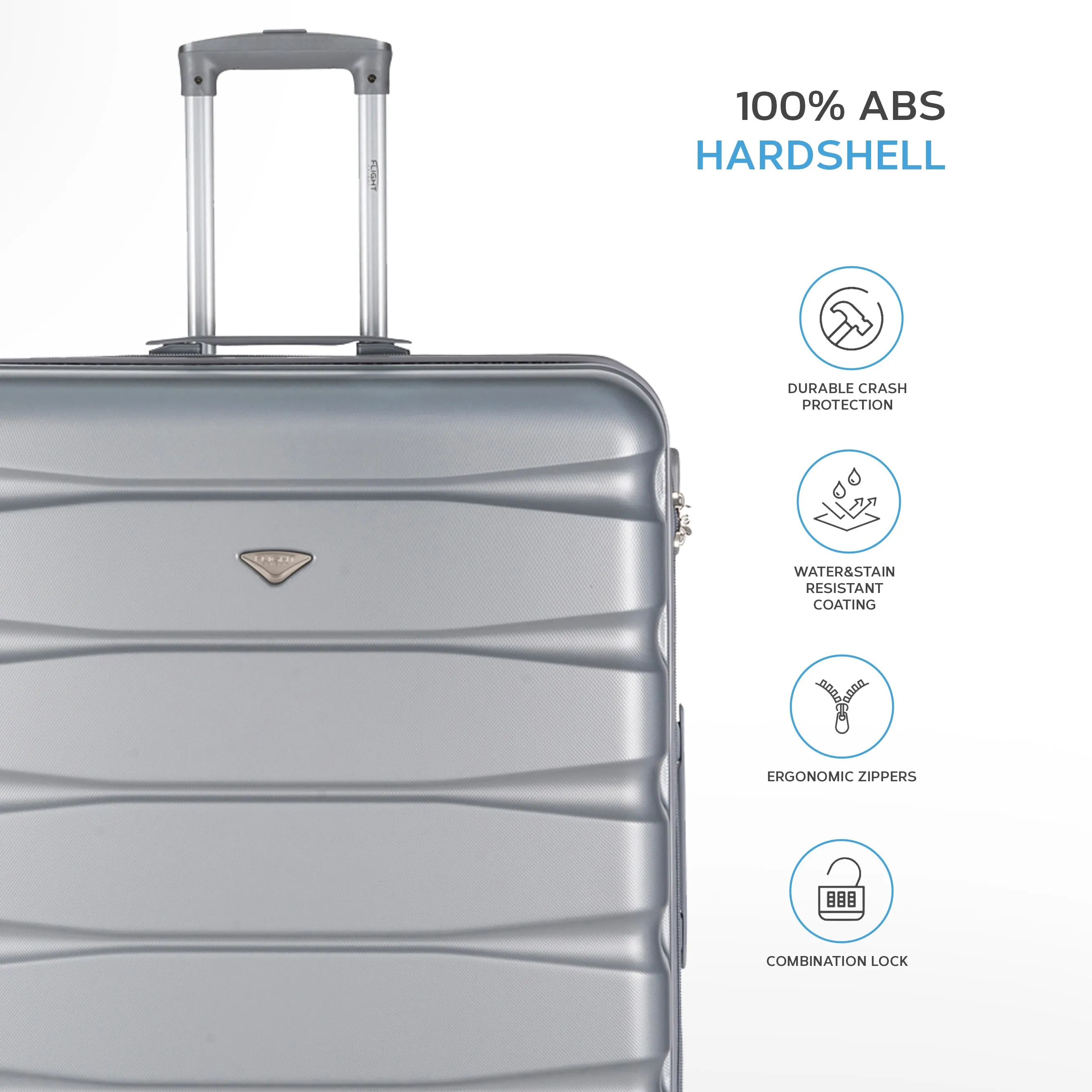 Lightweight 4 Wheel ABS Hard Case Suitcases Cabin & Hold Luggage Options 100  Airlines Approved