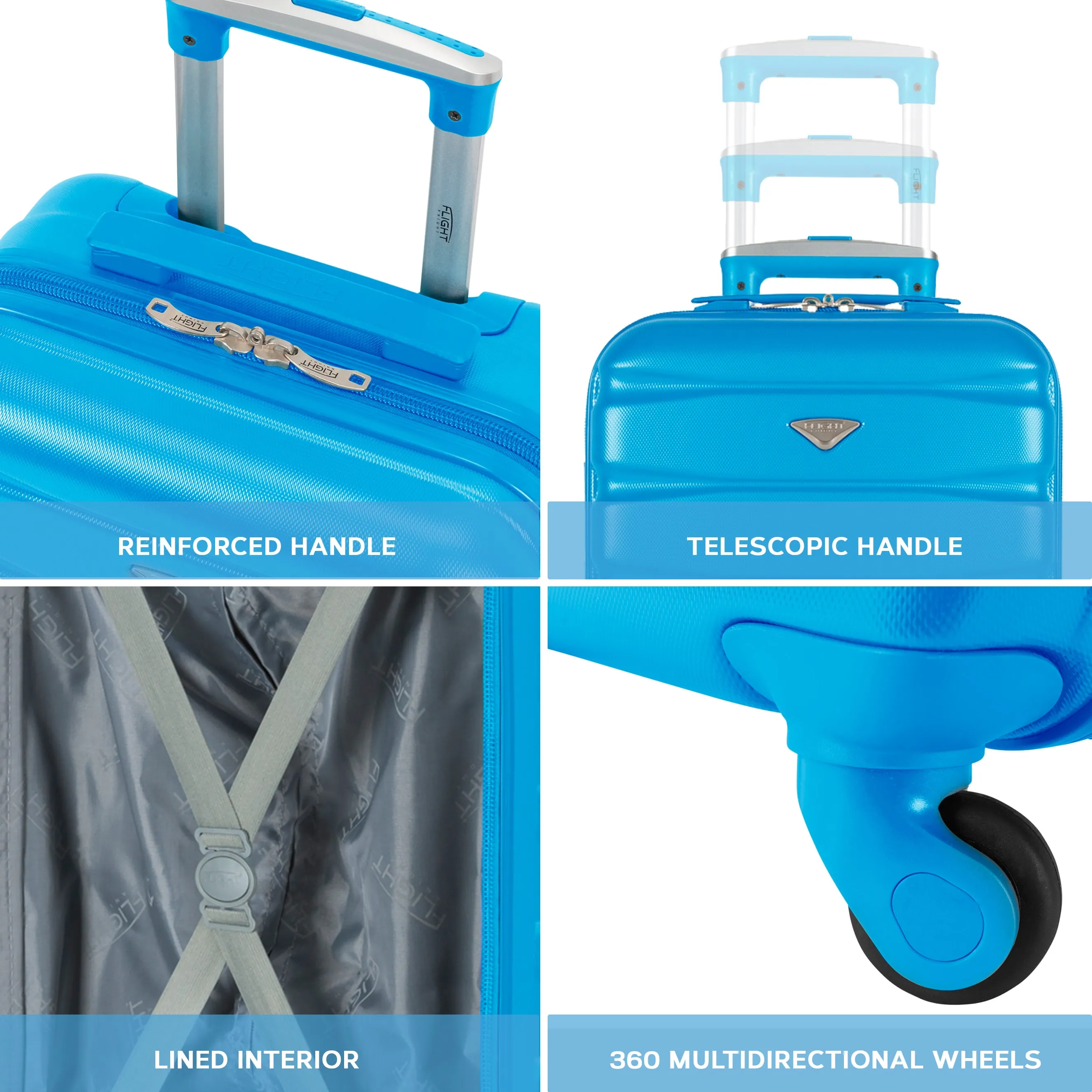 Lightweight 4 Wheel ABS Hard Case Suitcases Cabin & Hold Luggage Options 100  Airlines Approved